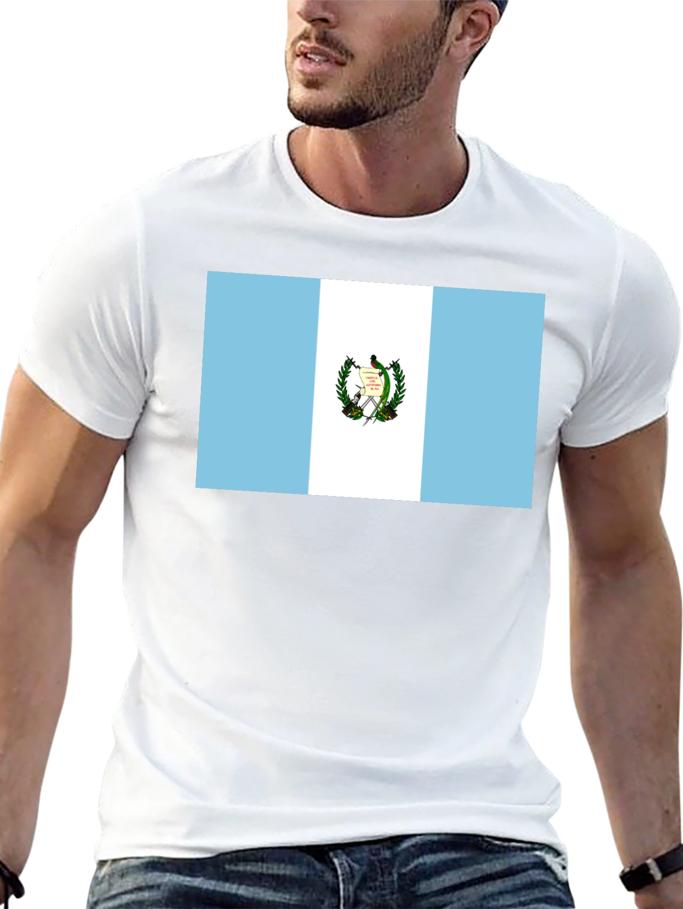 Guatemalan Flag Graphic T-Shirt - Black