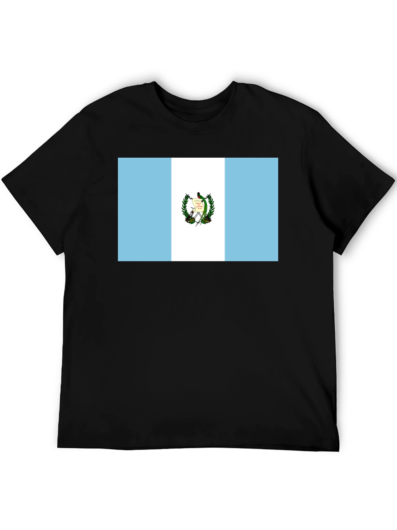 Guatemalan Flag Graphic T-Shirt - Black