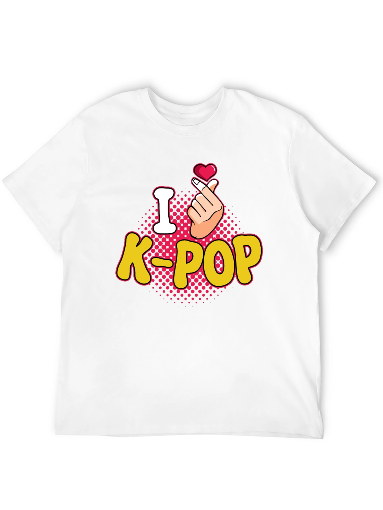 I Love K-Pop Heart Gesture Black T-Shirt