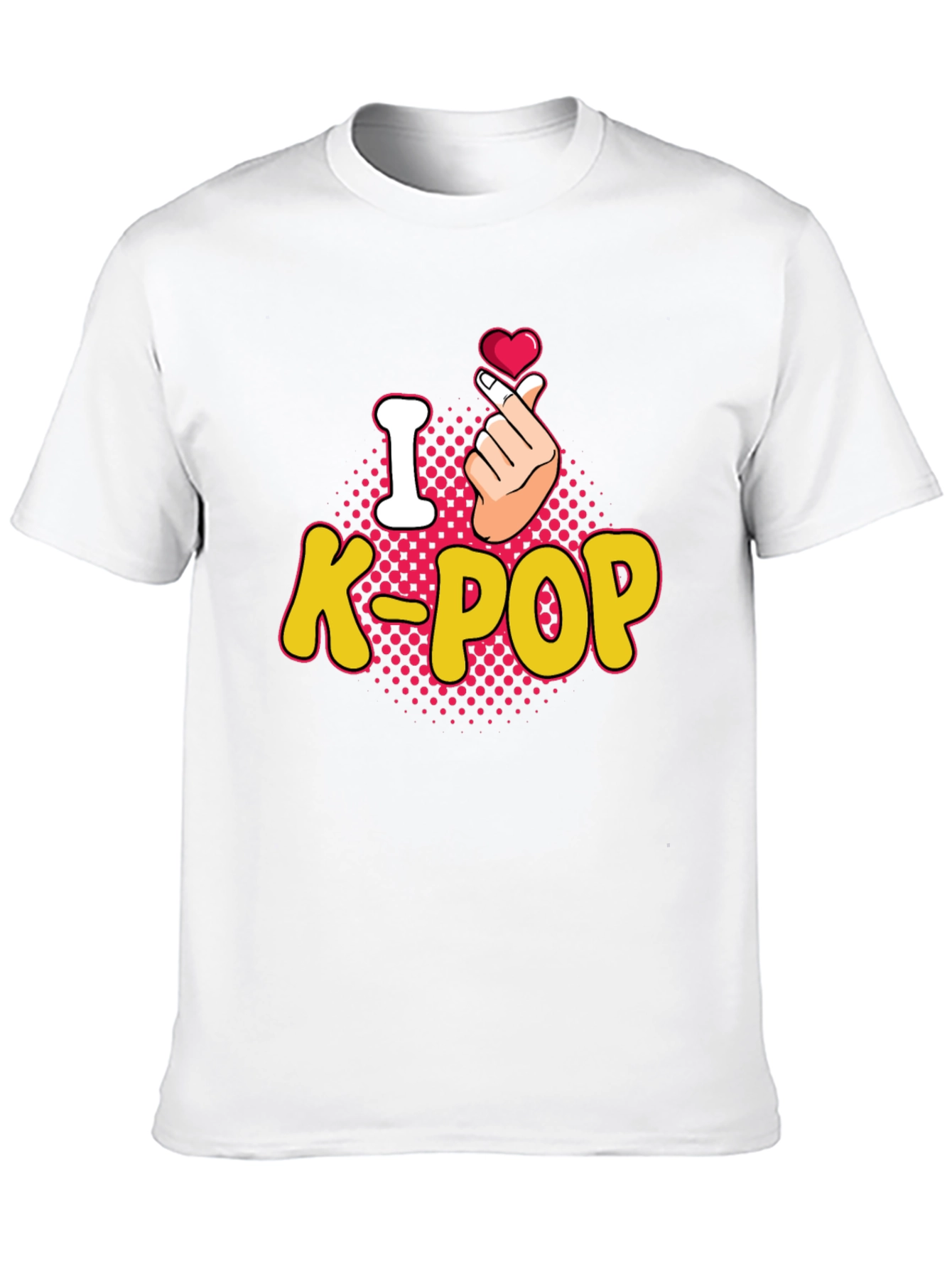 I Love K-Pop Heart Gesture Black T-Shirt