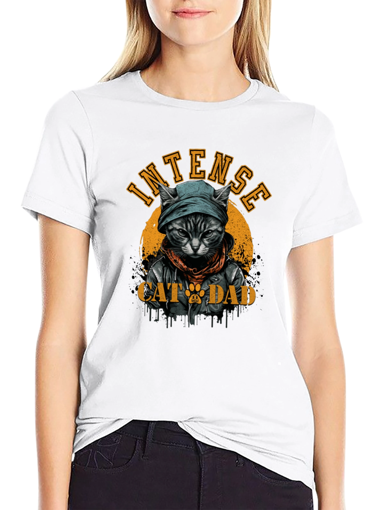 Intense Cat Dad Graphic Tee