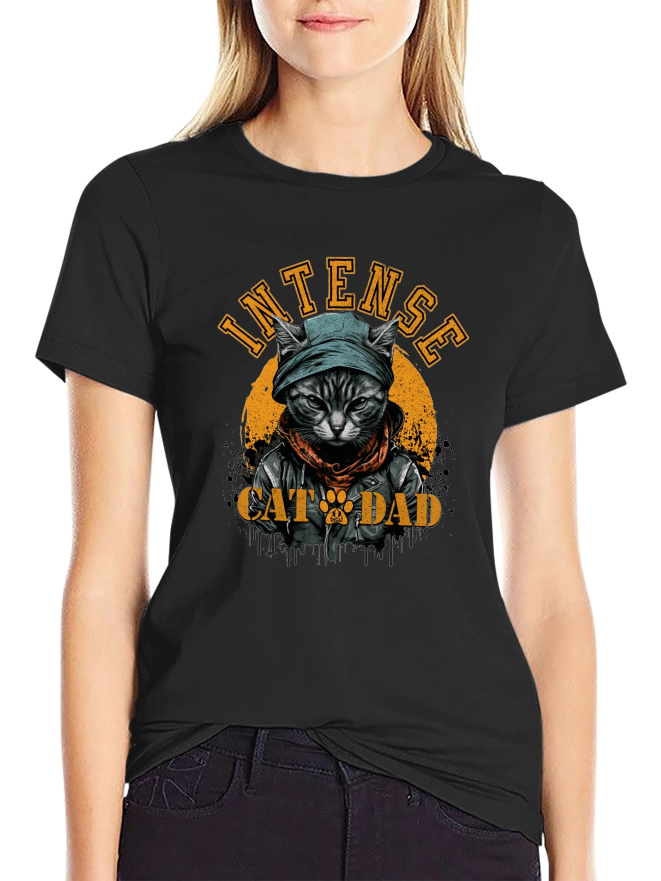 Intense Cat Dad Graphic Tee