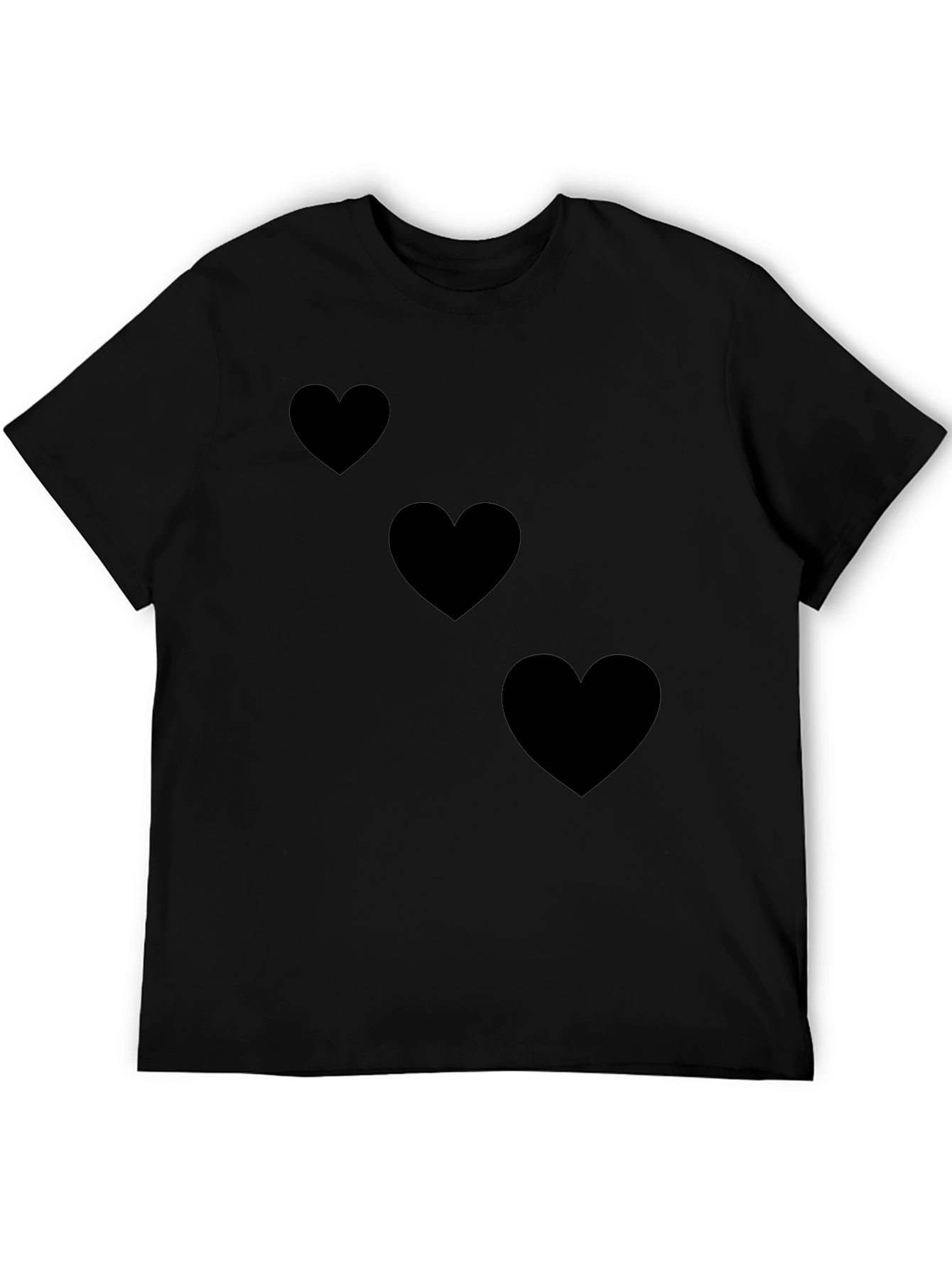 Black T-Shirt with Heart Design