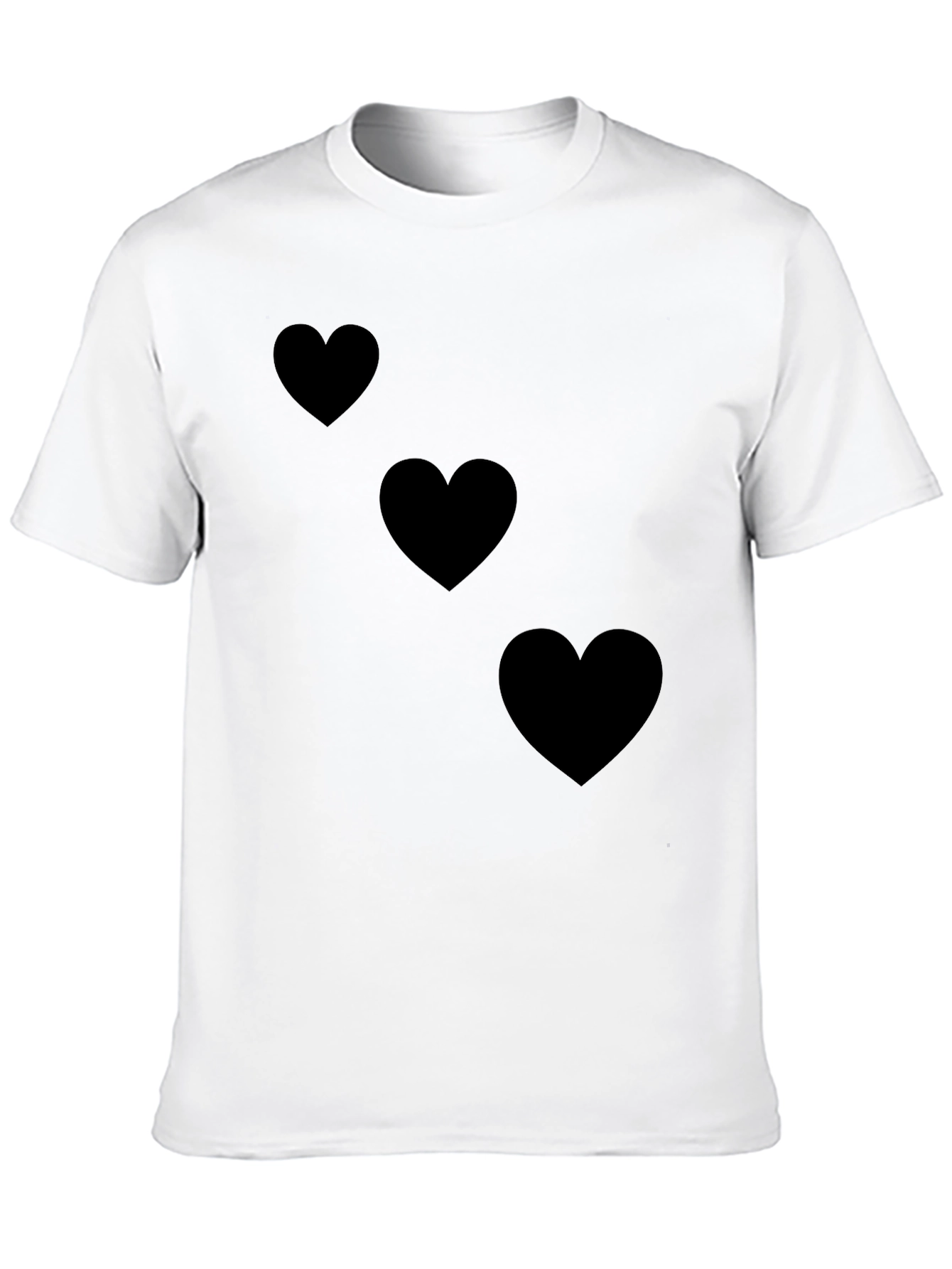 Black T-Shirt with Heart Design