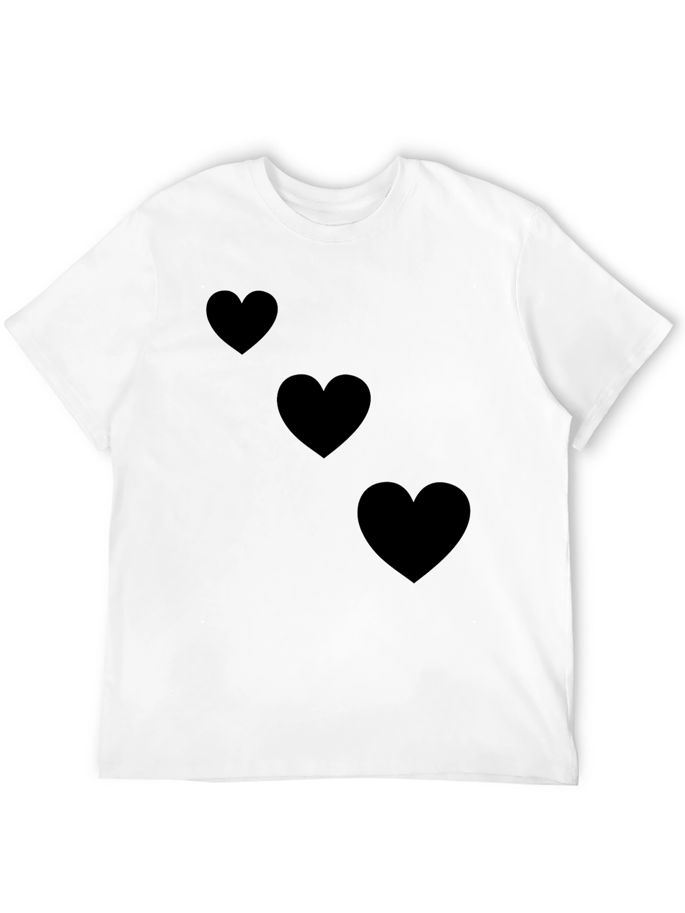Black T-Shirt with Heart Design