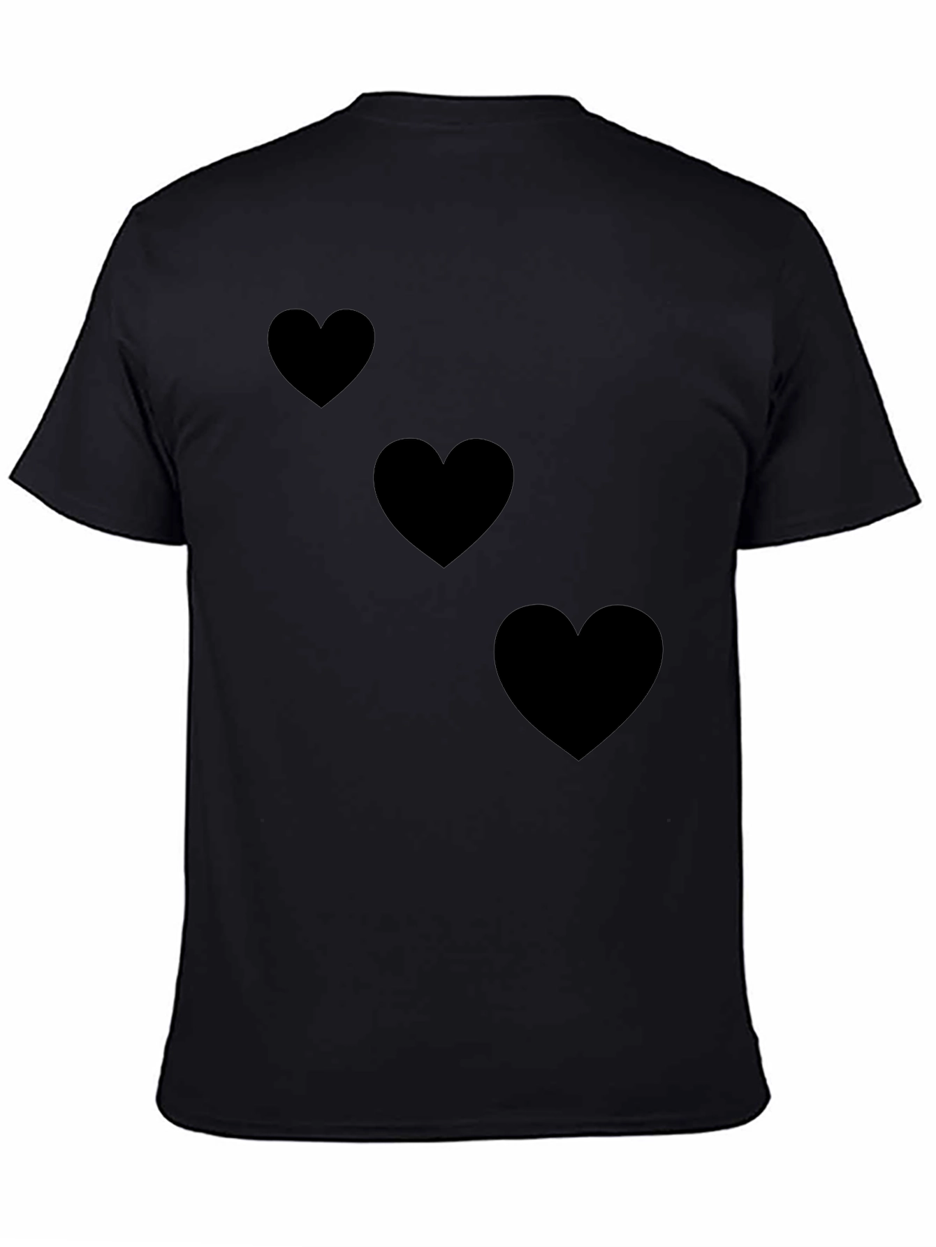 Black T-Shirt with Heart Design