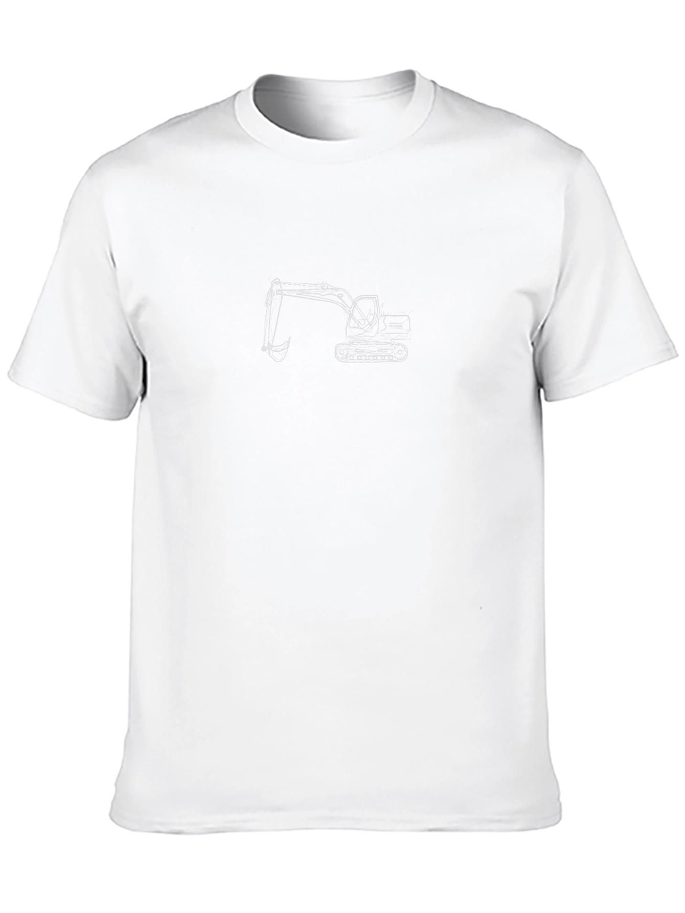 Excavator Outline Black T-Shirt
