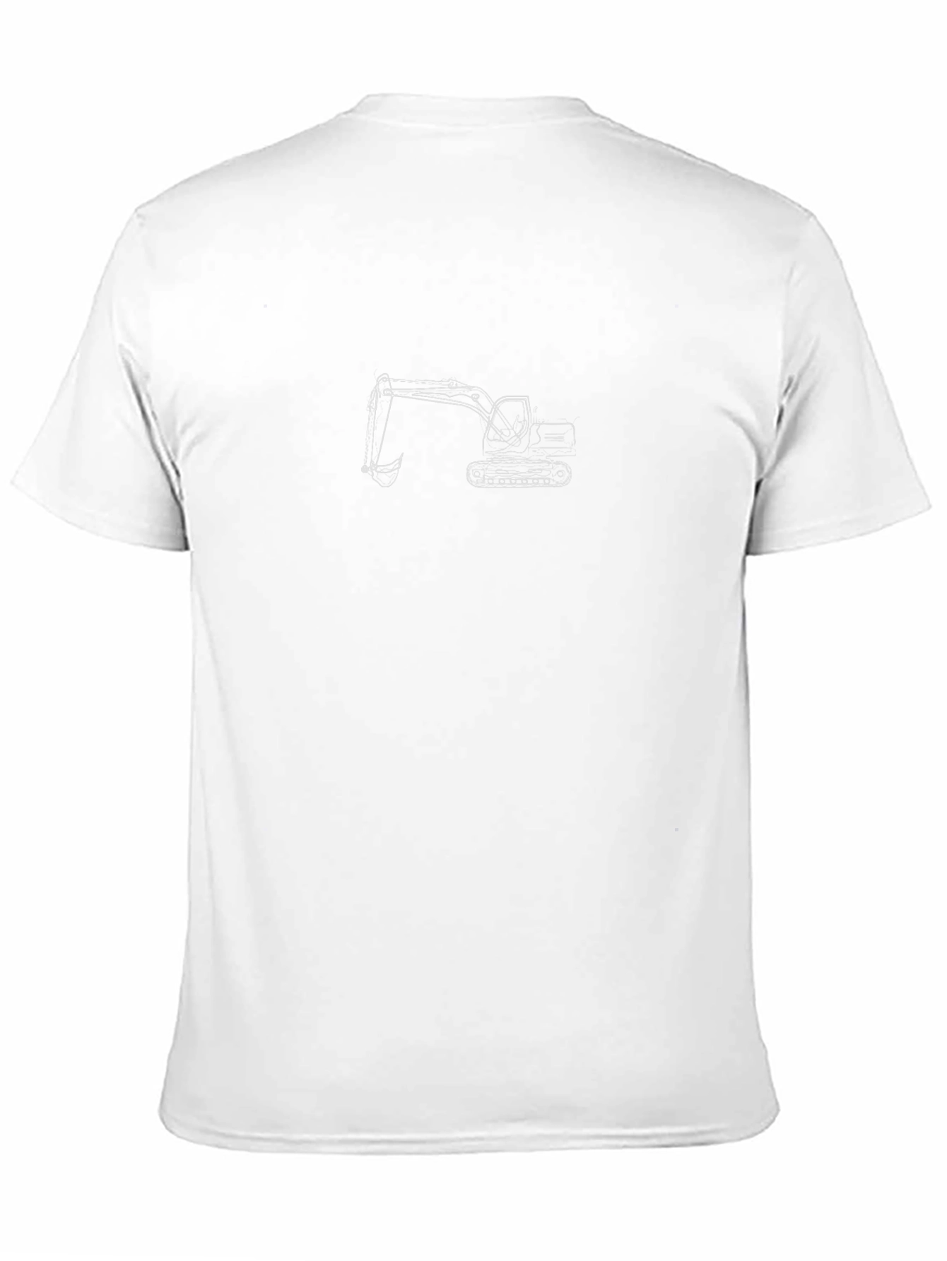 Excavator Outline Black T-Shirt