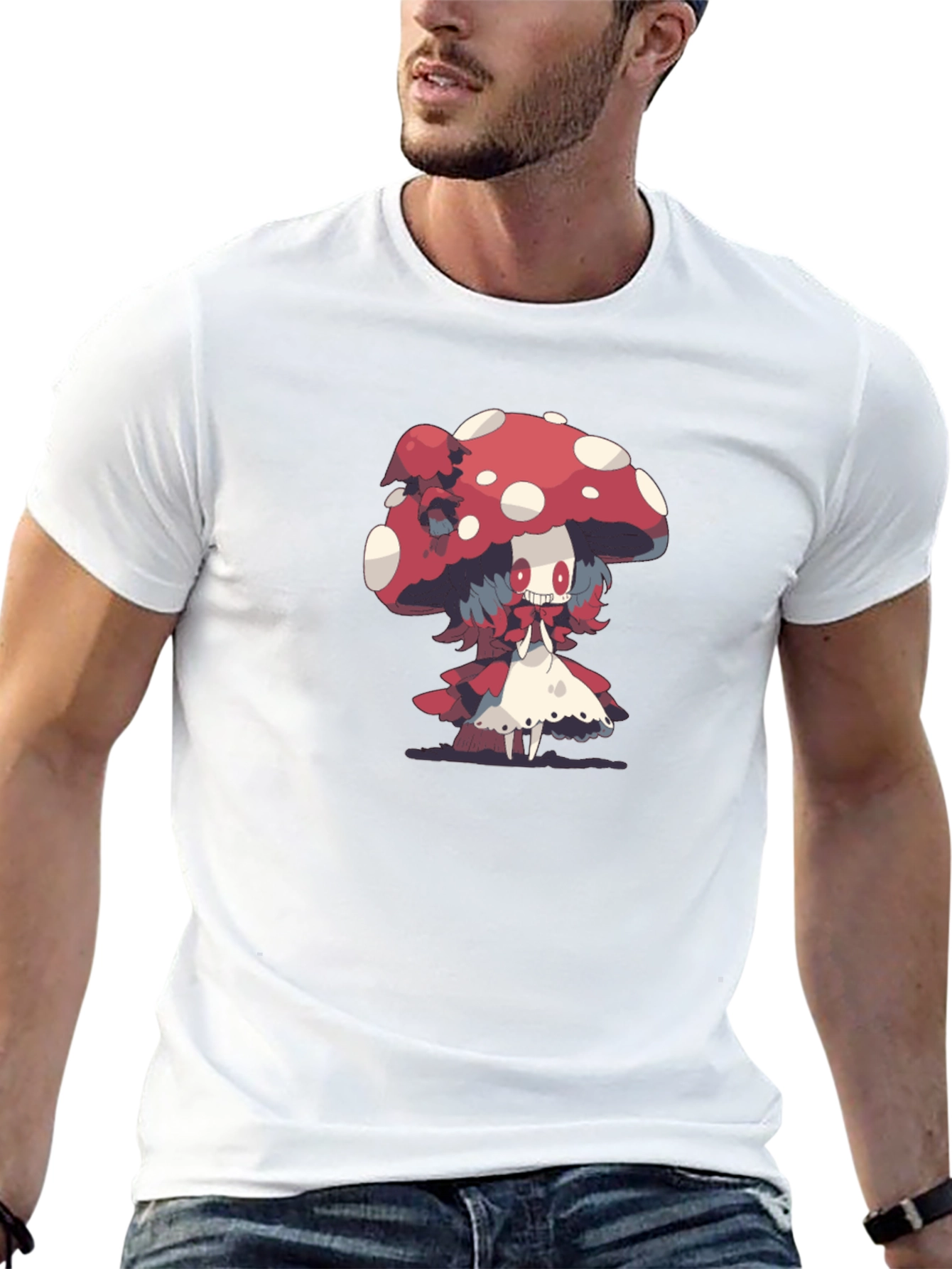 Mushroom Girl Graphic T-Shirt - Black