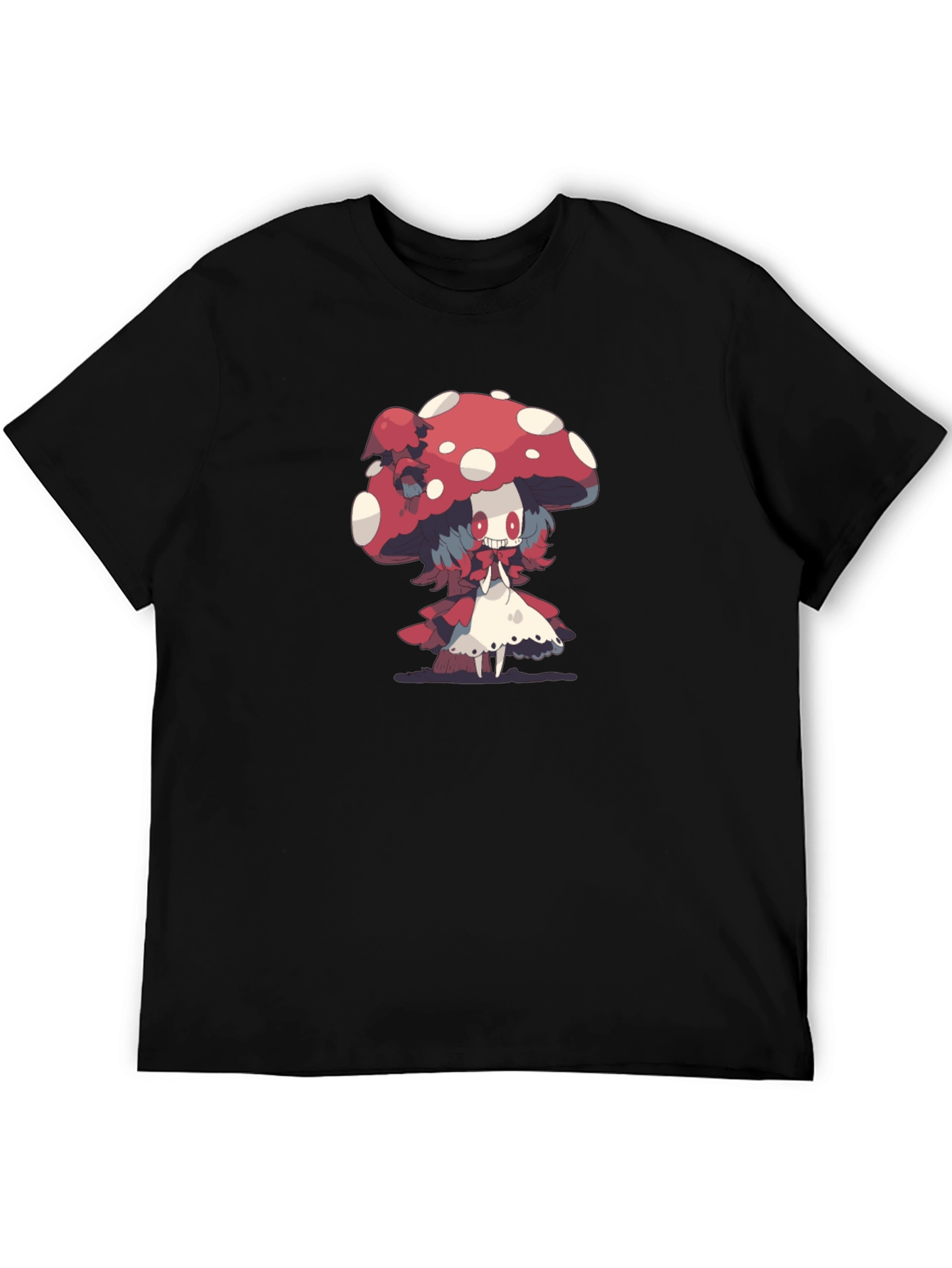 Mushroom Girl Graphic T-Shirt - Black
