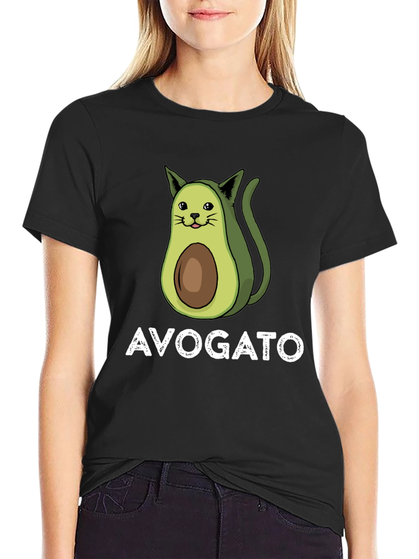 Avogato T-Shirt - Avocado Cat Pun Tee
