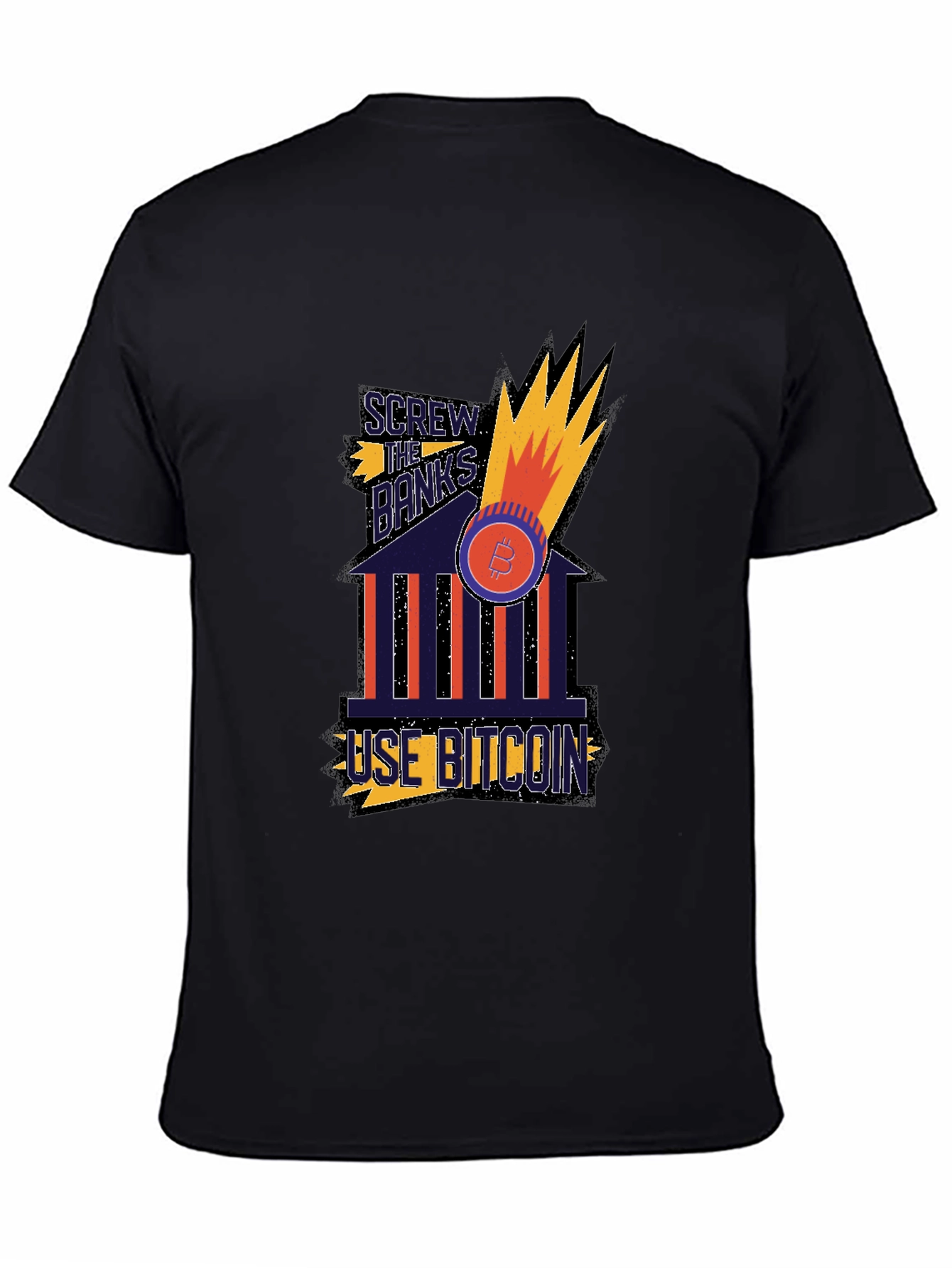 Screw The Banks Use Bitcoin Graphic T-Shirt