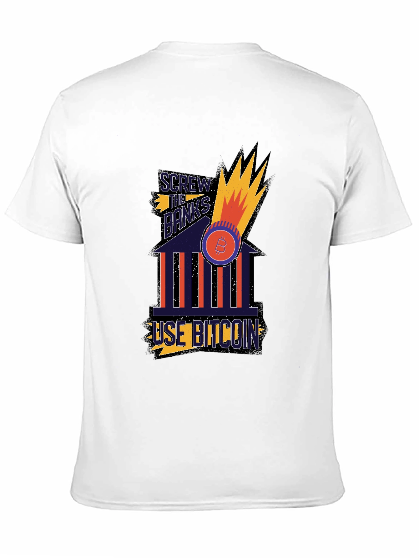 Screw The Banks Use Bitcoin Graphic T-Shirt