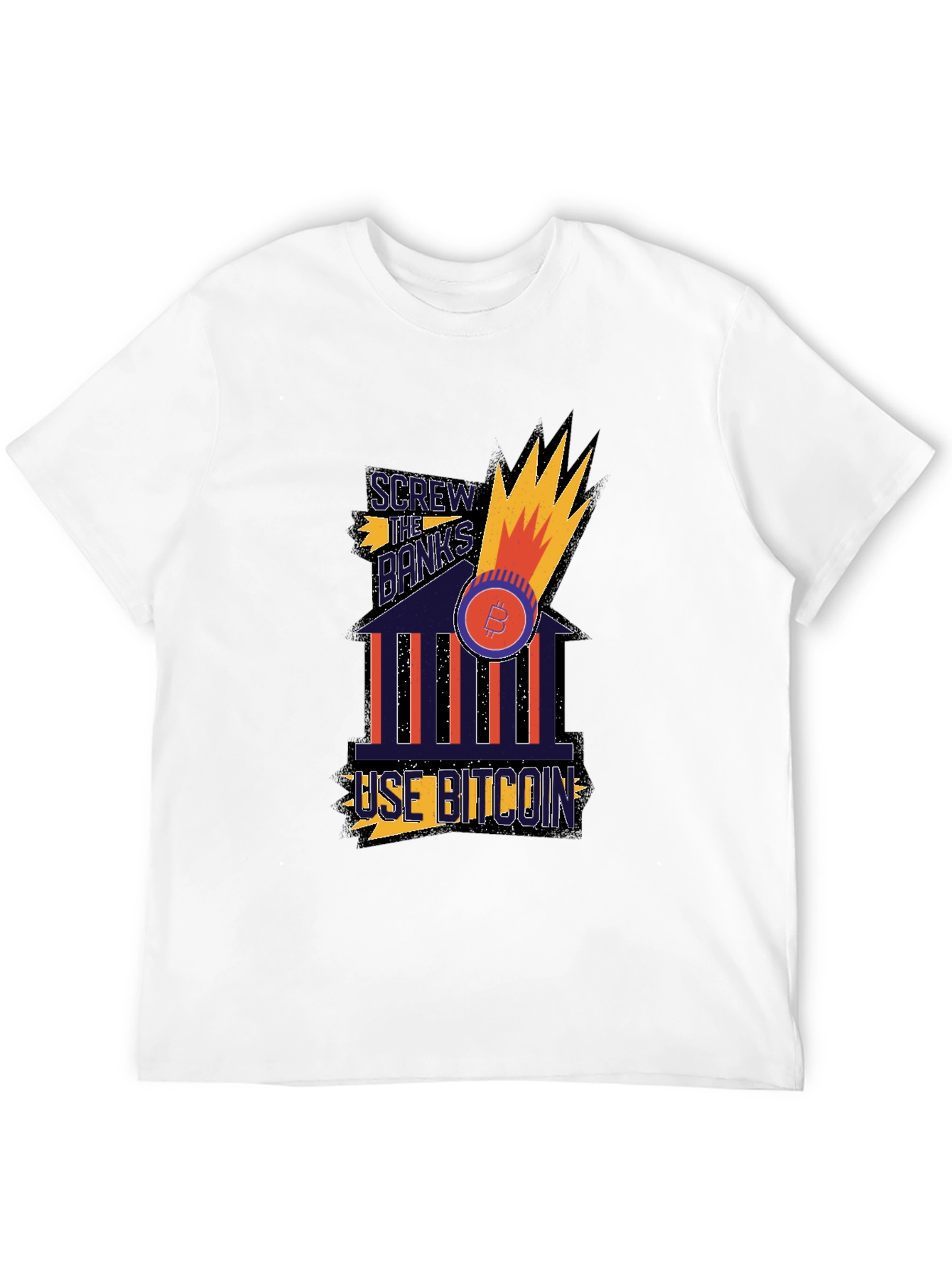 Screw The Banks Use Bitcoin Graphic T-Shirt