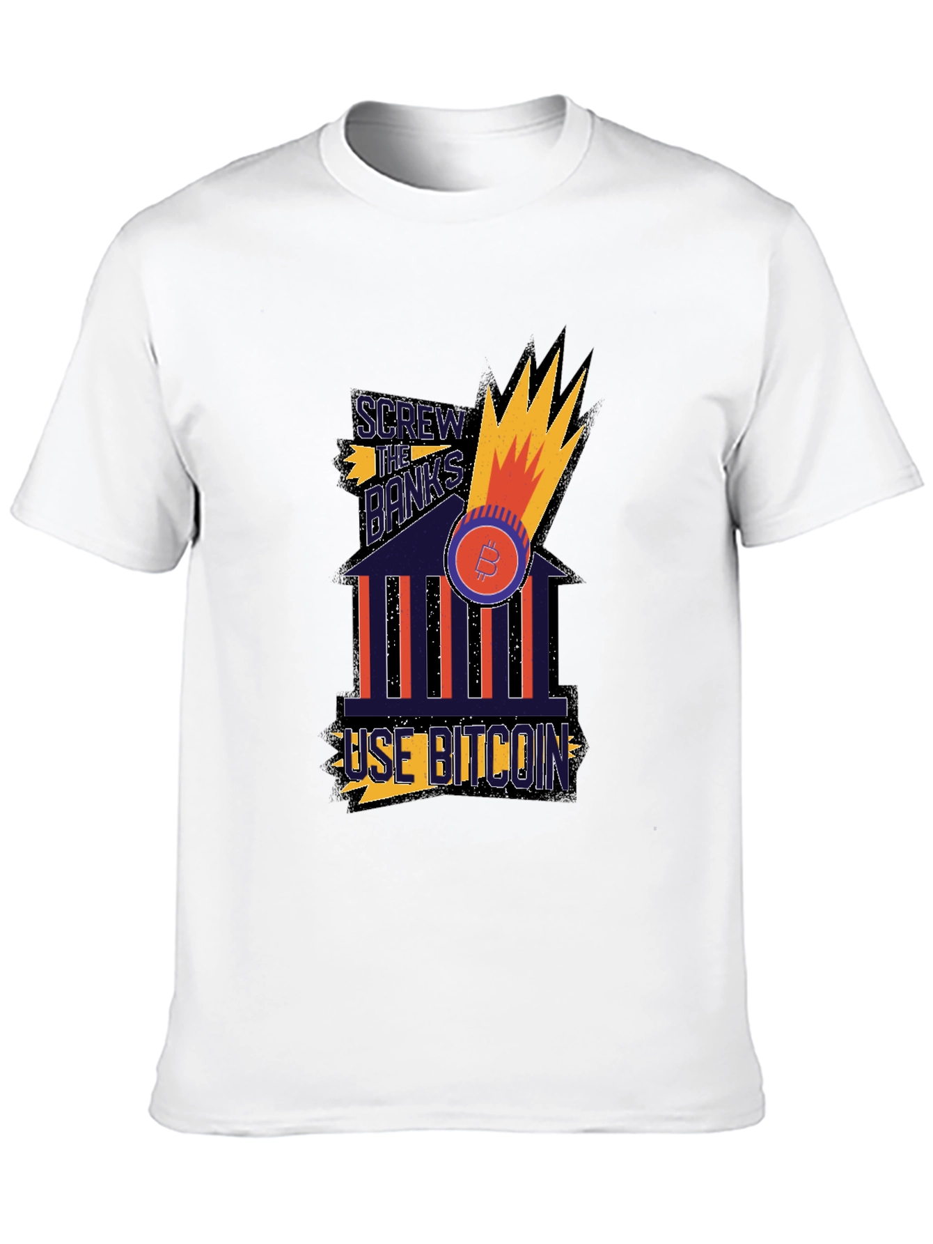 Screw The Banks Use Bitcoin Graphic T-Shirt