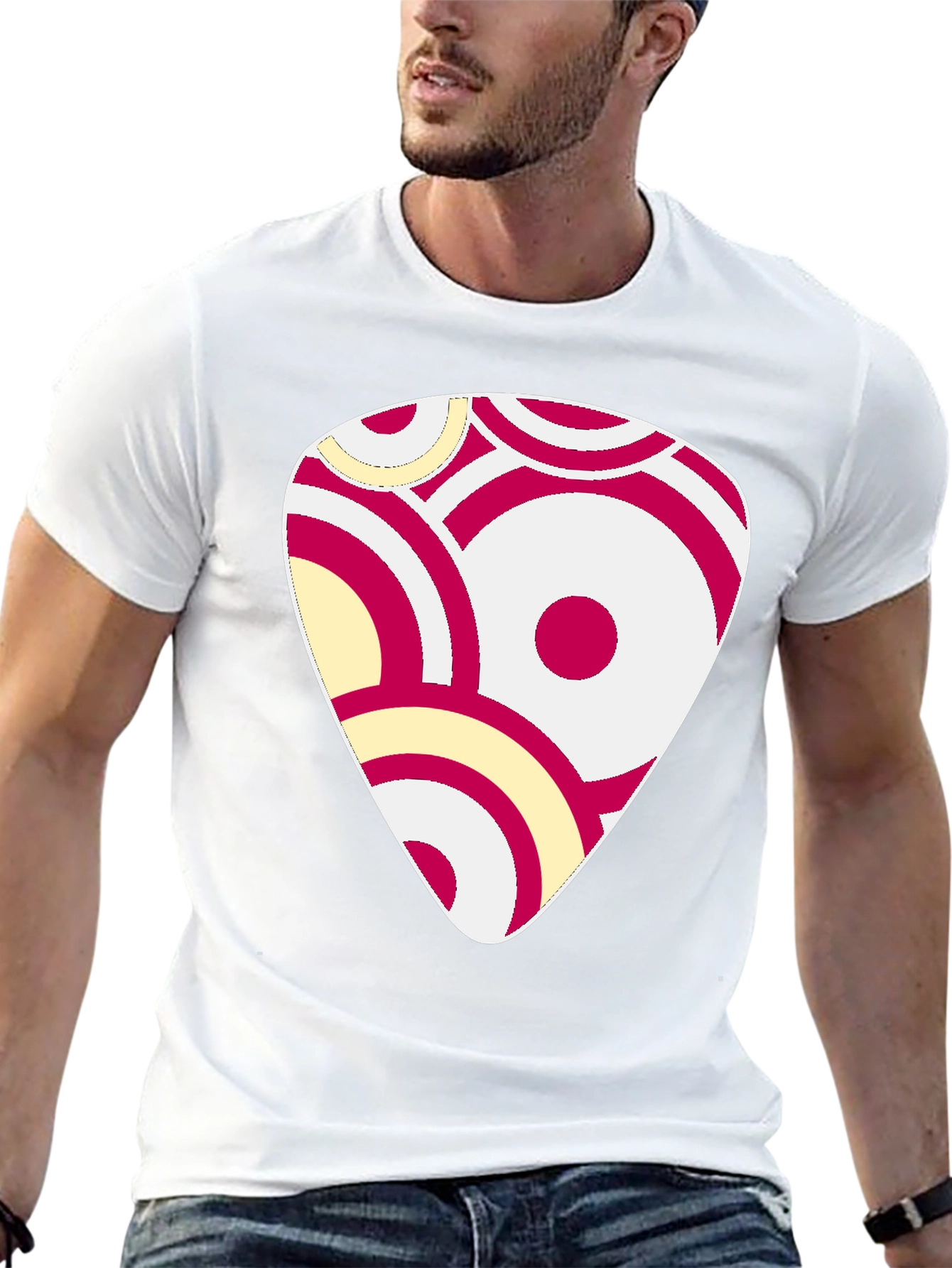 Abstract Graphic Print Black Cotton T-Shirt