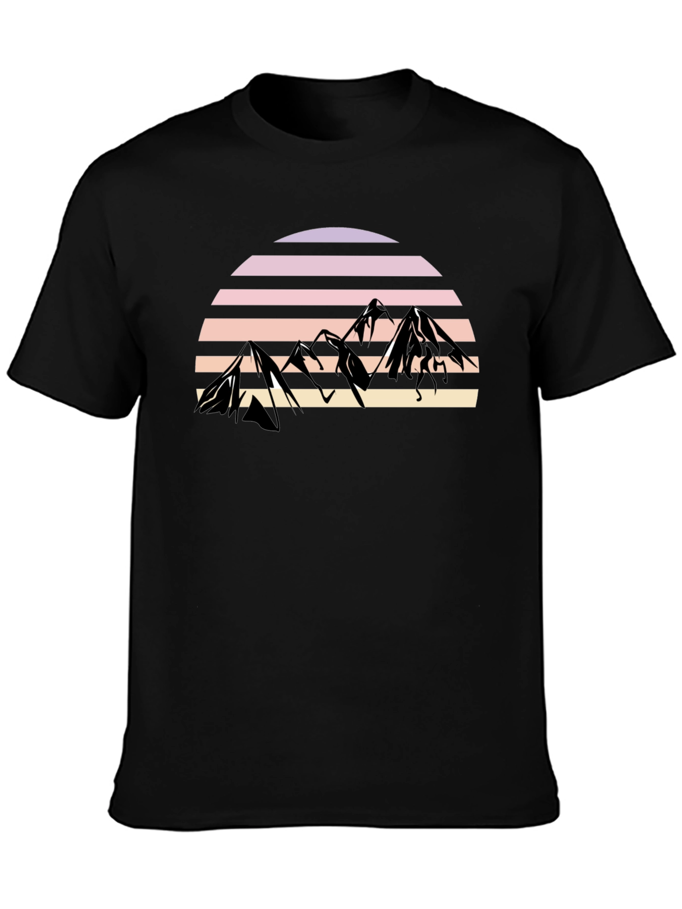 Retro Mountain Sunset Graphic Tee - Stylish Comfort