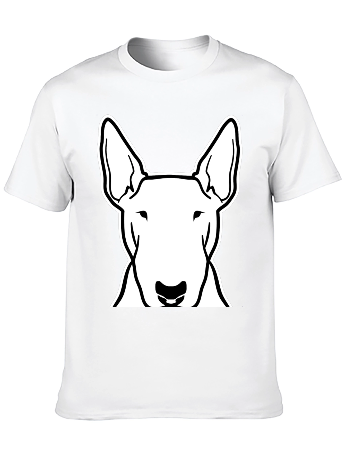 Bull Terrier Dog Graphic Tee - Black Cotton Shirt