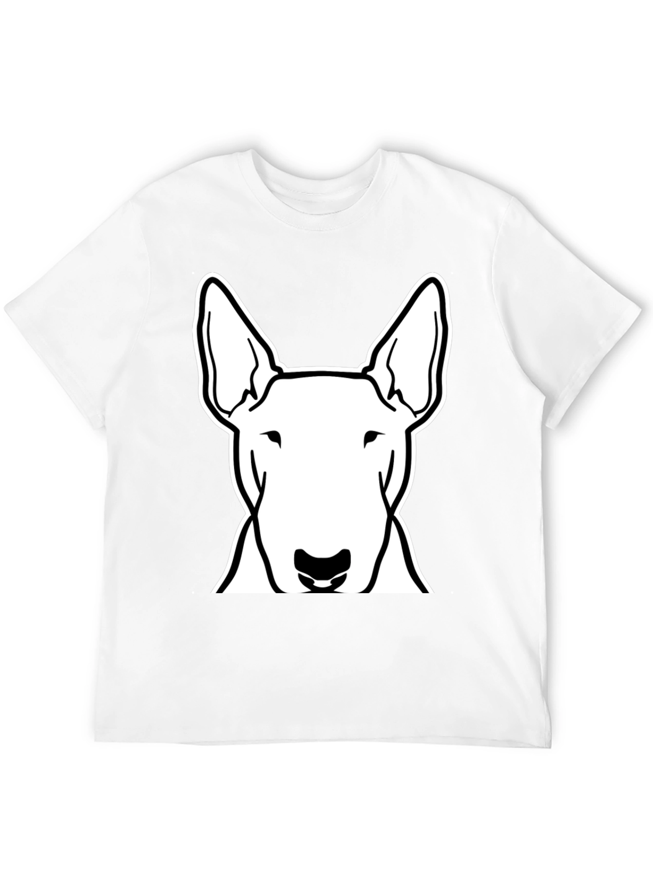 Bull Terrier Dog Graphic Tee - Black Cotton Shirt