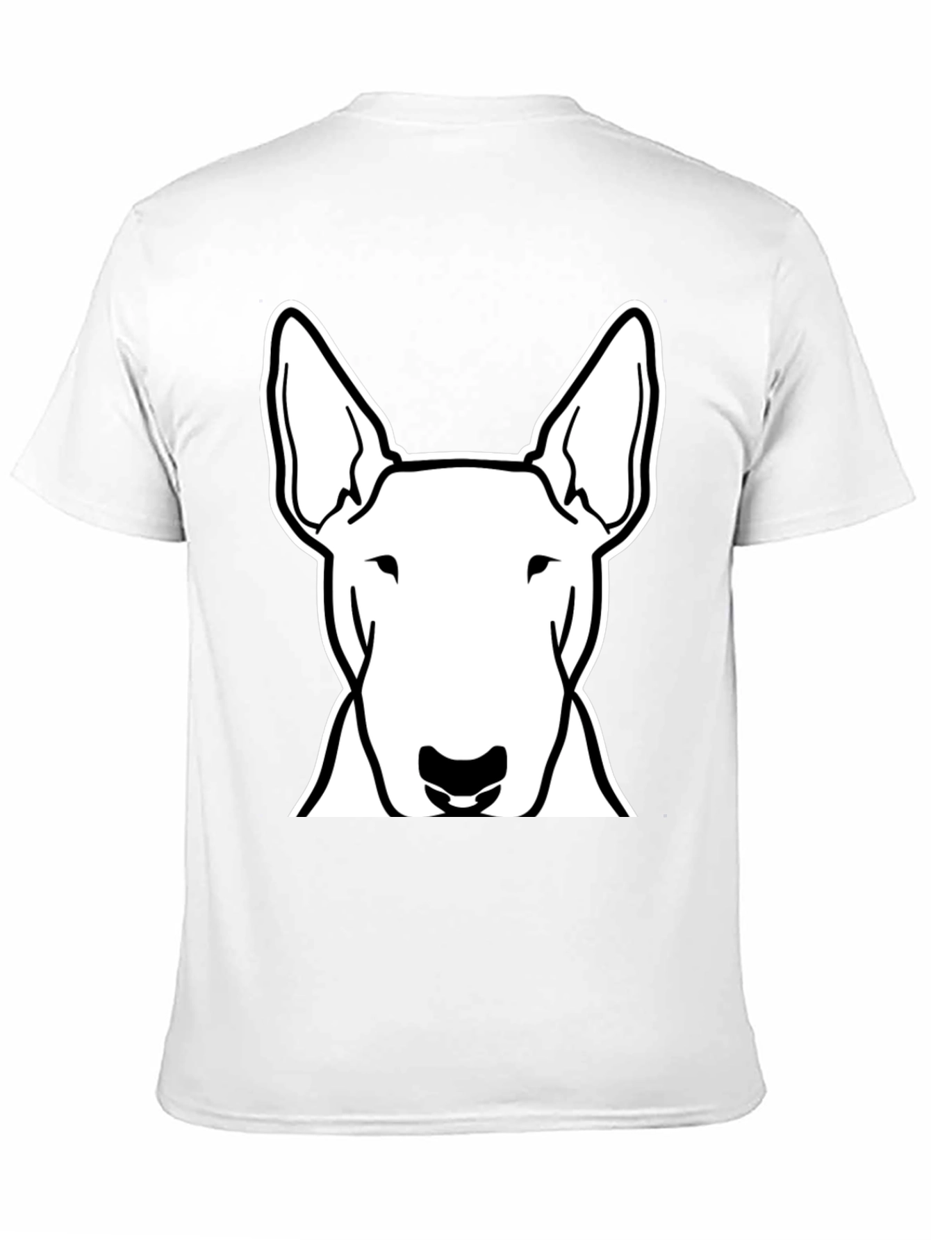 Bull Terrier Dog Graphic Tee - Black Cotton Shirt