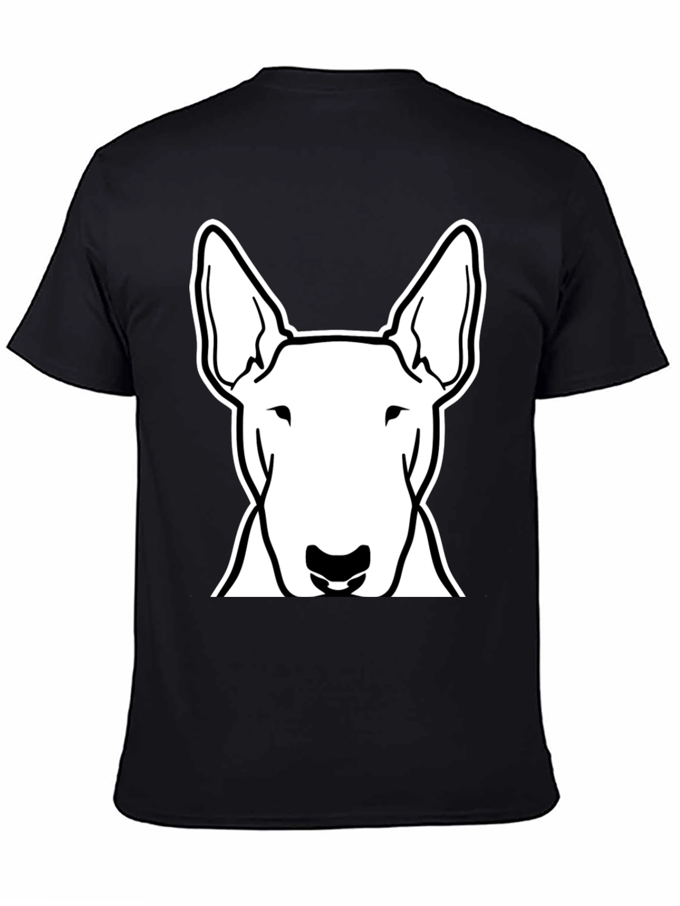 Bull Terrier Dog Graphic Tee - Black Cotton Shirt