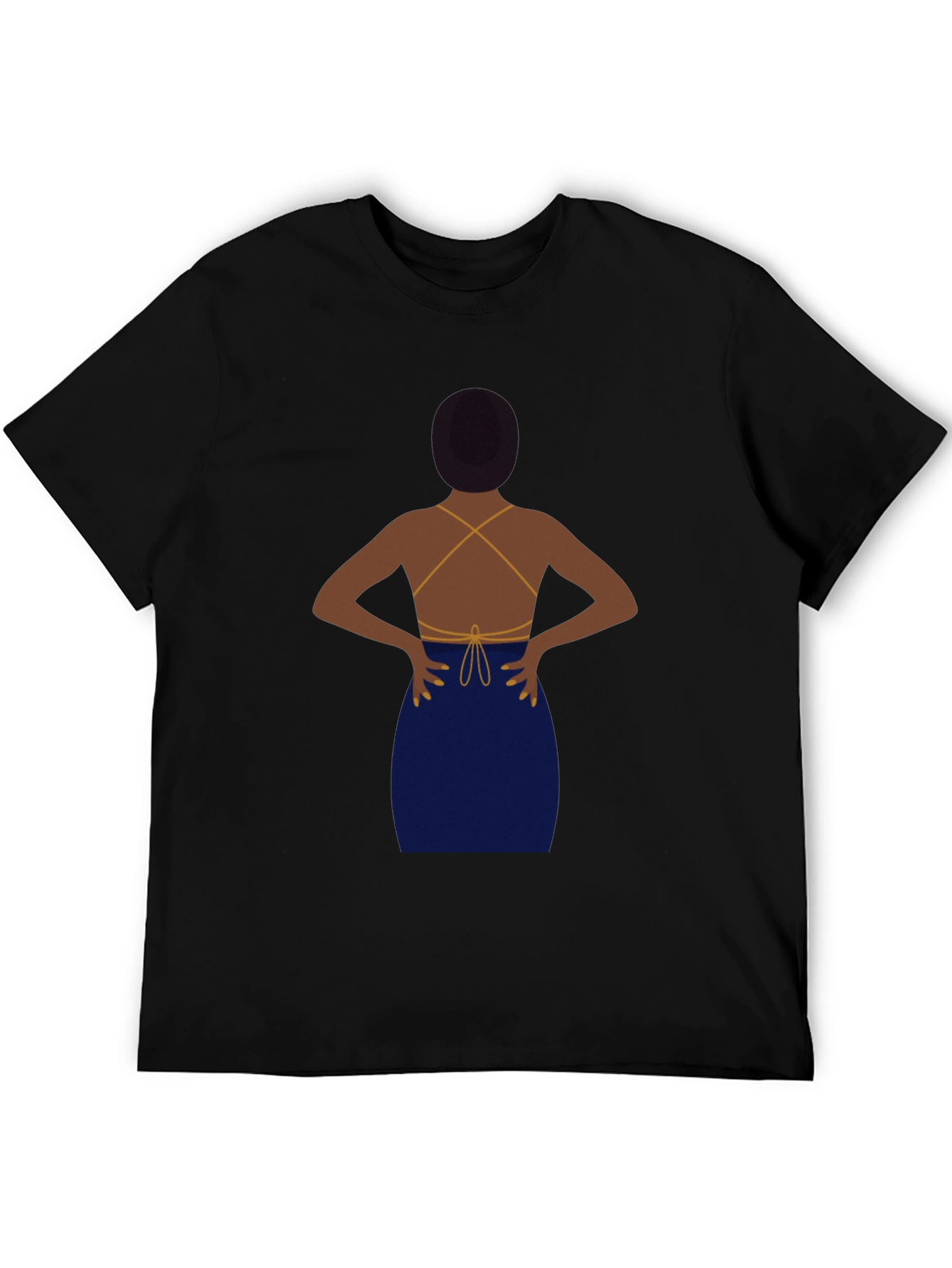 Black T-Shirt with Backless Dress Graphic