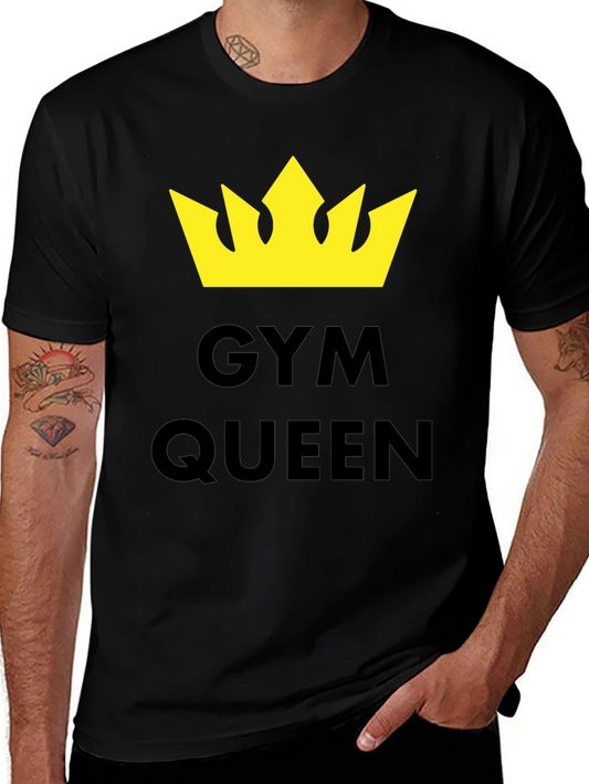 Gym Queen T-Shirt - Yellow Crown Graphic Tee