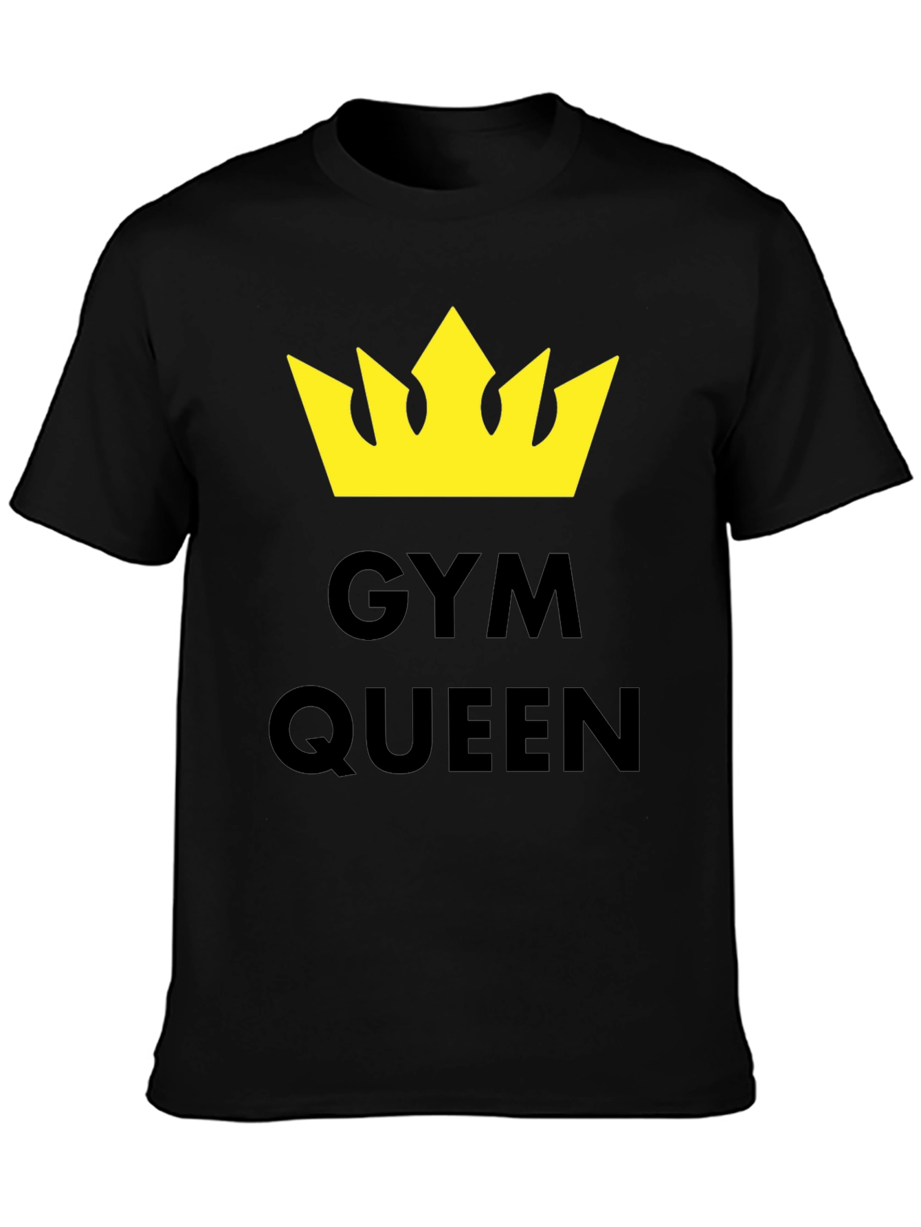 Gym Queen T-Shirt - Yellow Crown Graphic Tee