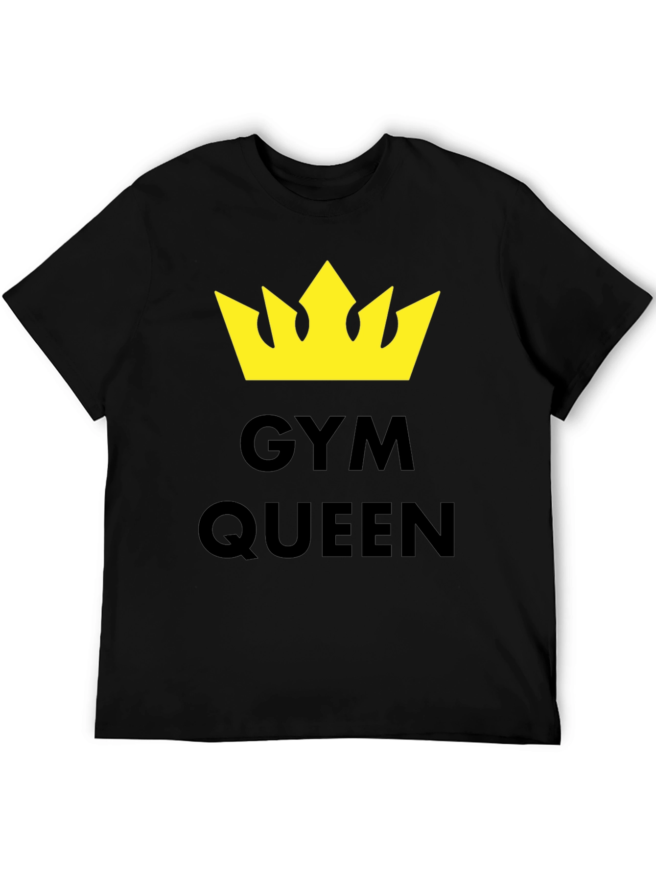 Gym Queen T-Shirt - Yellow Crown Graphic Tee