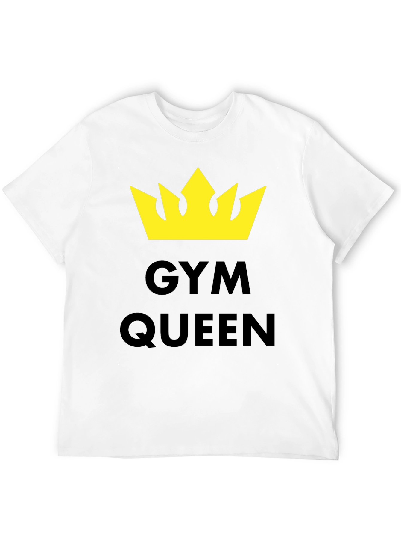 Gym Queen T-Shirt - Yellow Crown Graphic Tee