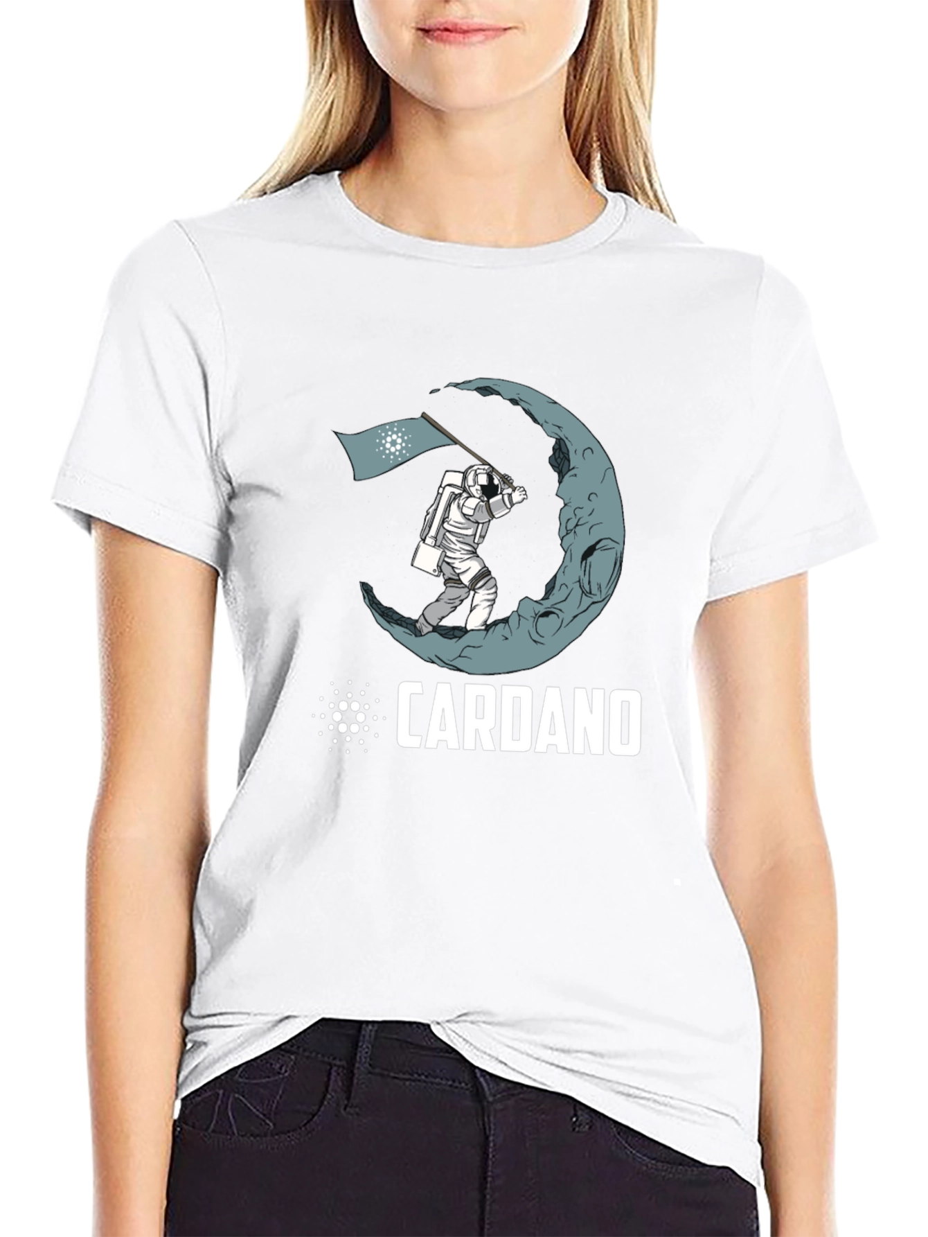 Cardano Moon Landing Black T-Shirt