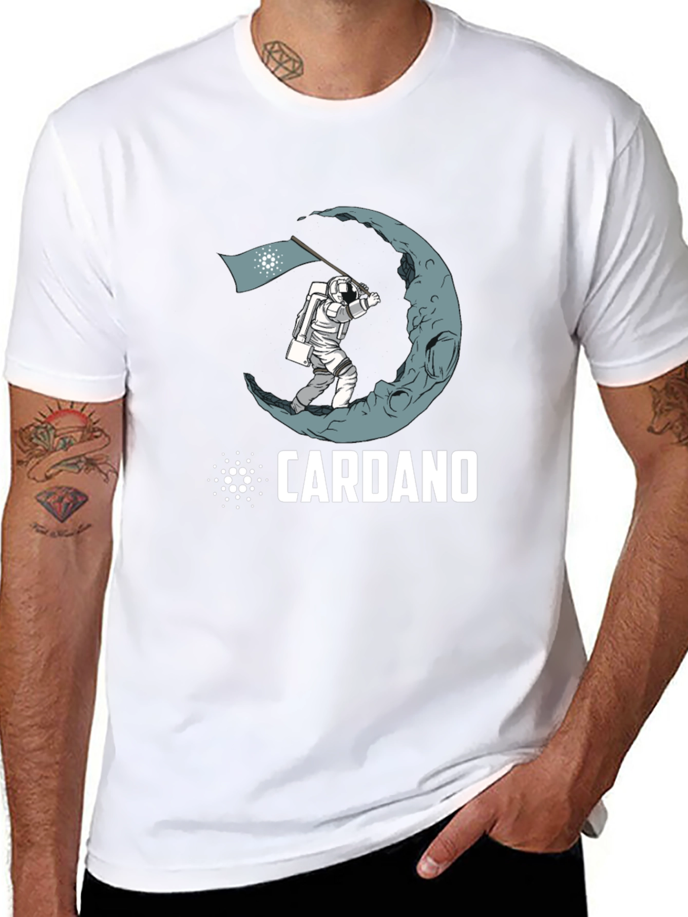 Cardano Moon Landing Black T-Shirt