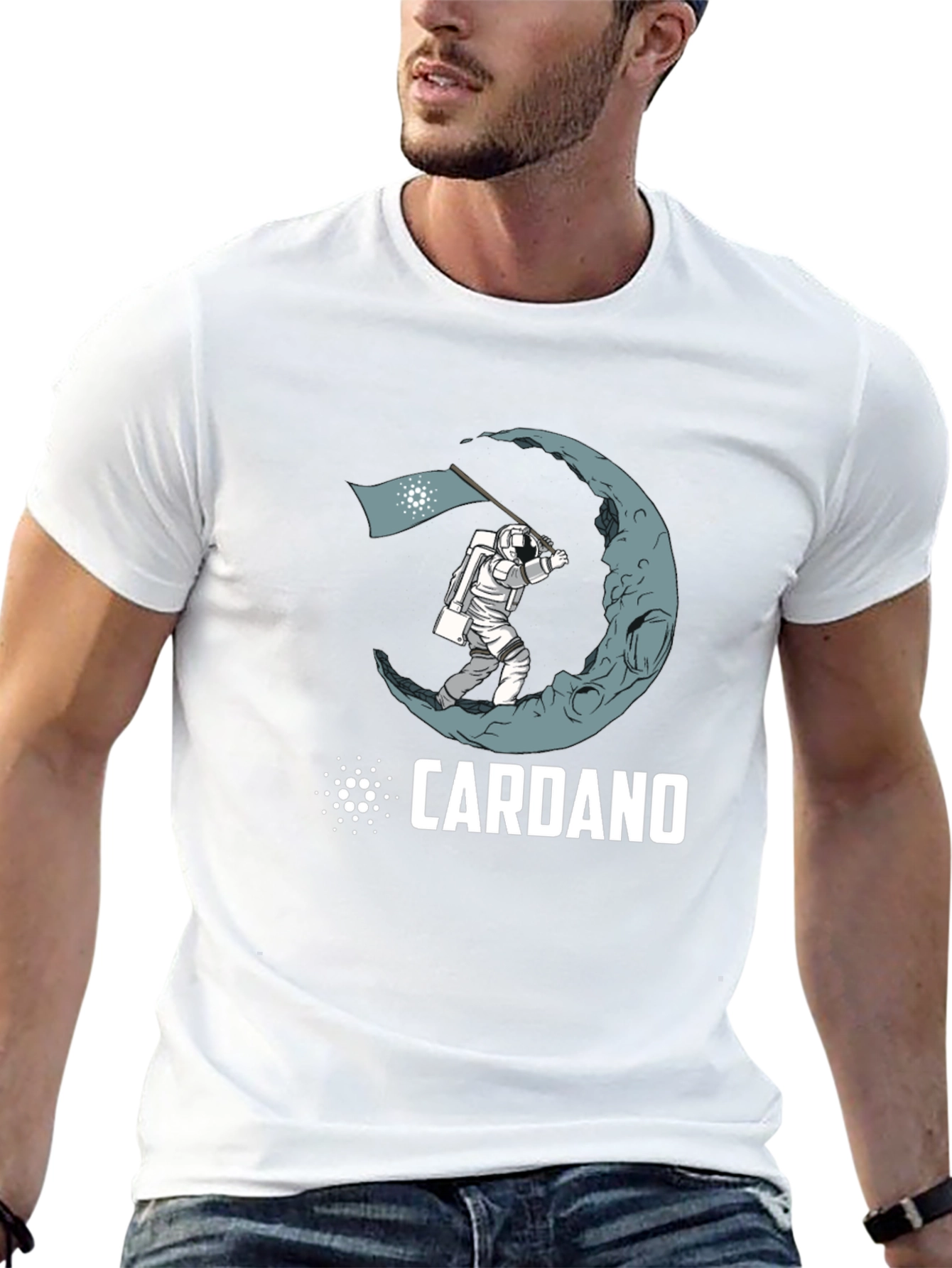 Cardano Moon Landing Black T-Shirt