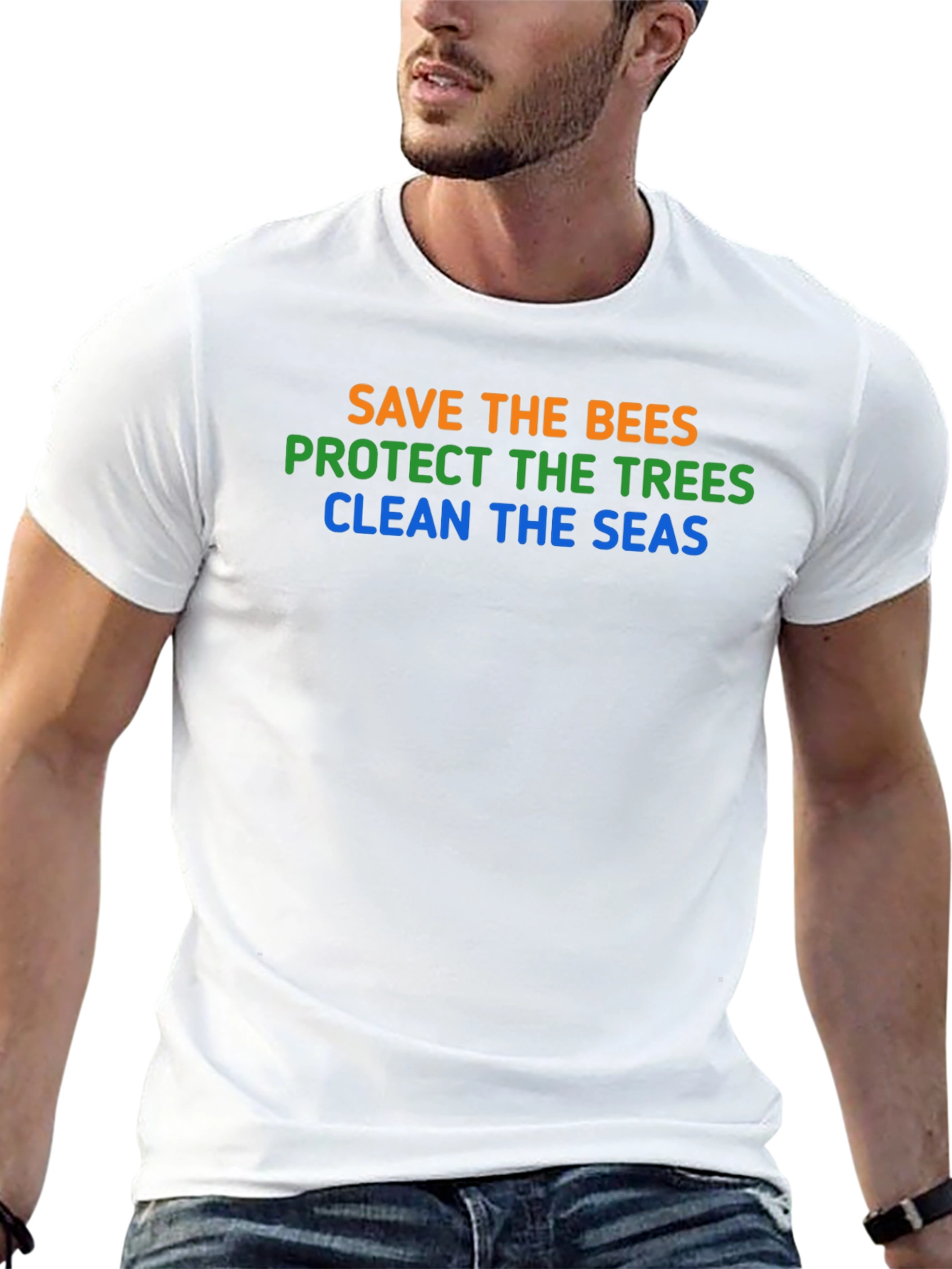 Eco-Friendly Tee: Save Bees Trees Seas