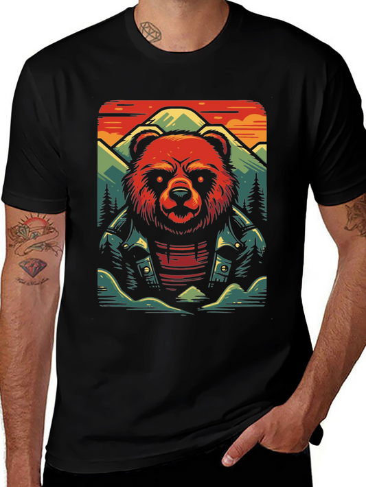 Cool Bear Graphic Tee - Biker Style