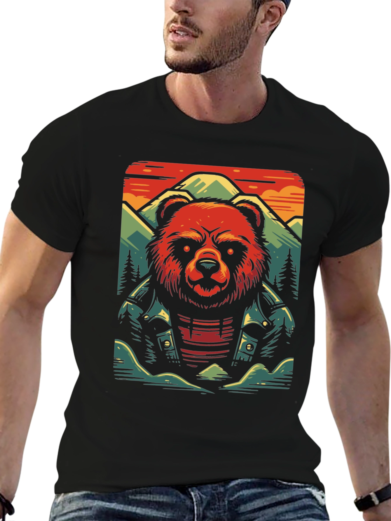 Cool Bear Graphic Tee - Biker Style