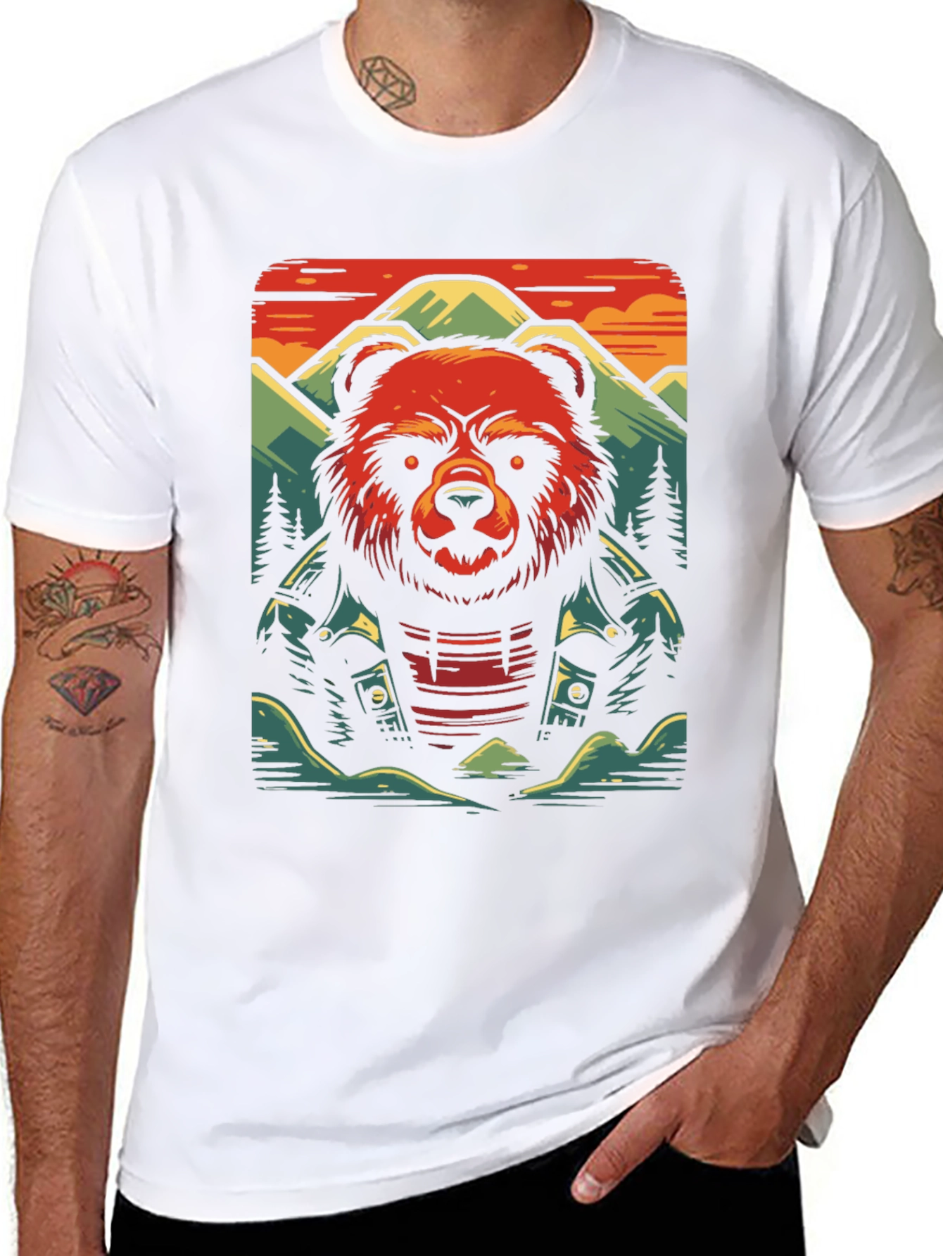 Cool Bear Graphic Tee - Biker Style