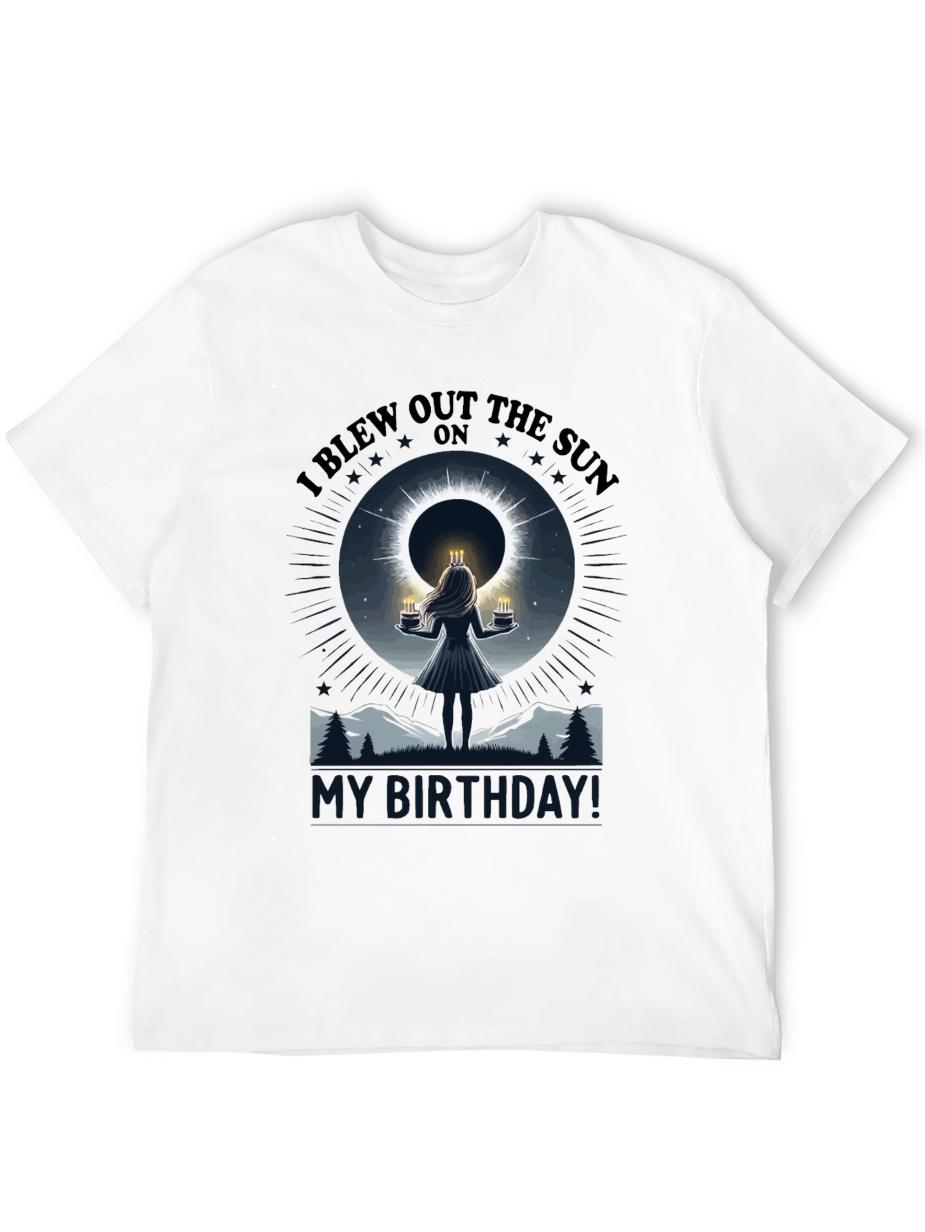I Blew Out The Sun Eclipse Birthday Graphic T-Shirt
