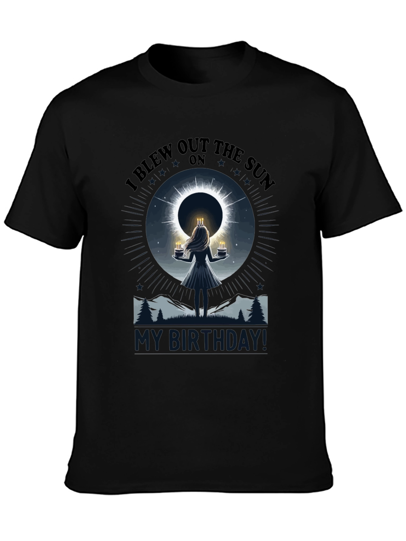 I Blew Out The Sun Eclipse Birthday Graphic T-Shirt