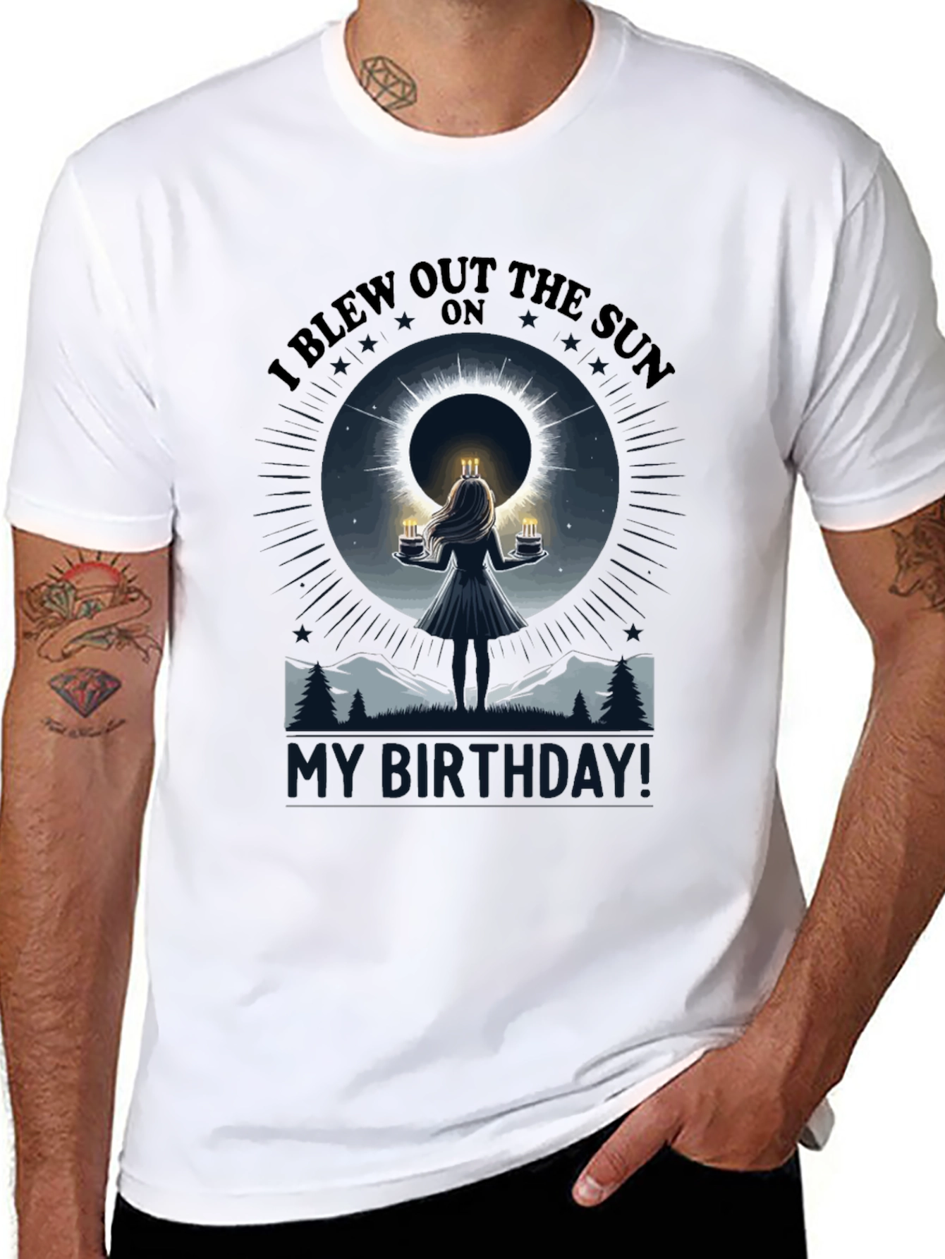 I Blew Out The Sun Eclipse Birthday Graphic T-Shirt
