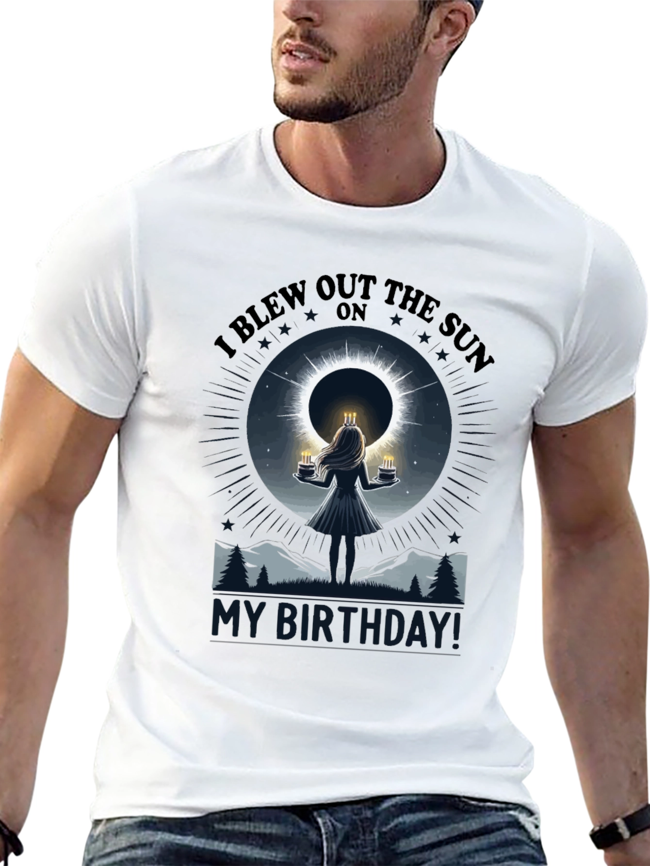 I Blew Out The Sun Eclipse Birthday Graphic T-Shirt