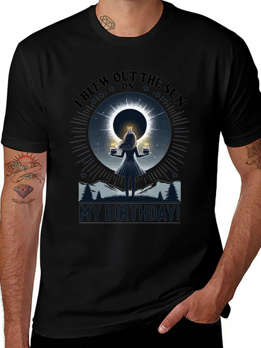 I Blew Out The Sun Eclipse Birthday Graphic T-Shirt