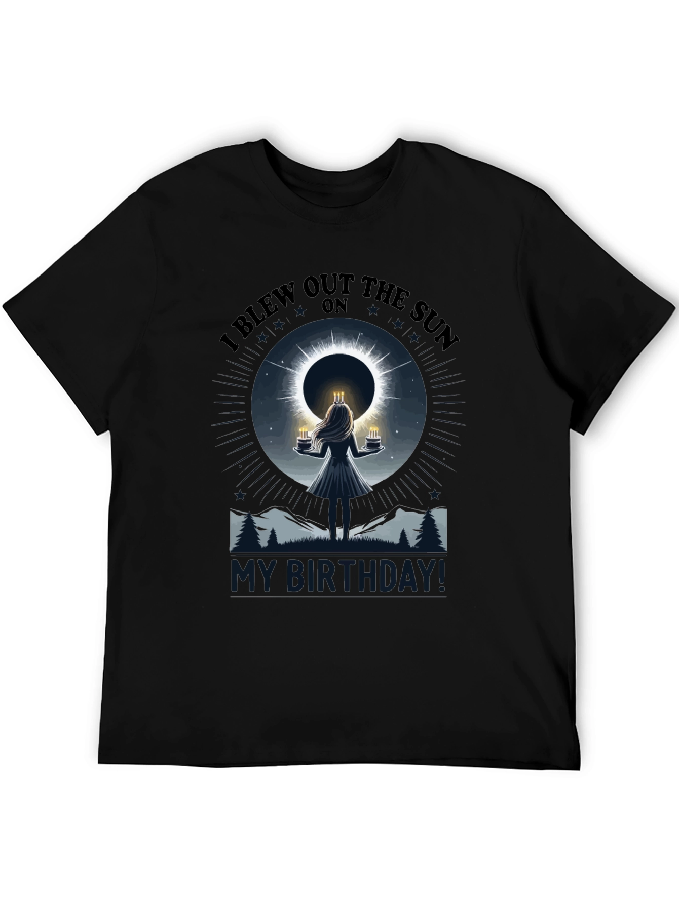 I Blew Out The Sun Eclipse Birthday Graphic T-Shirt