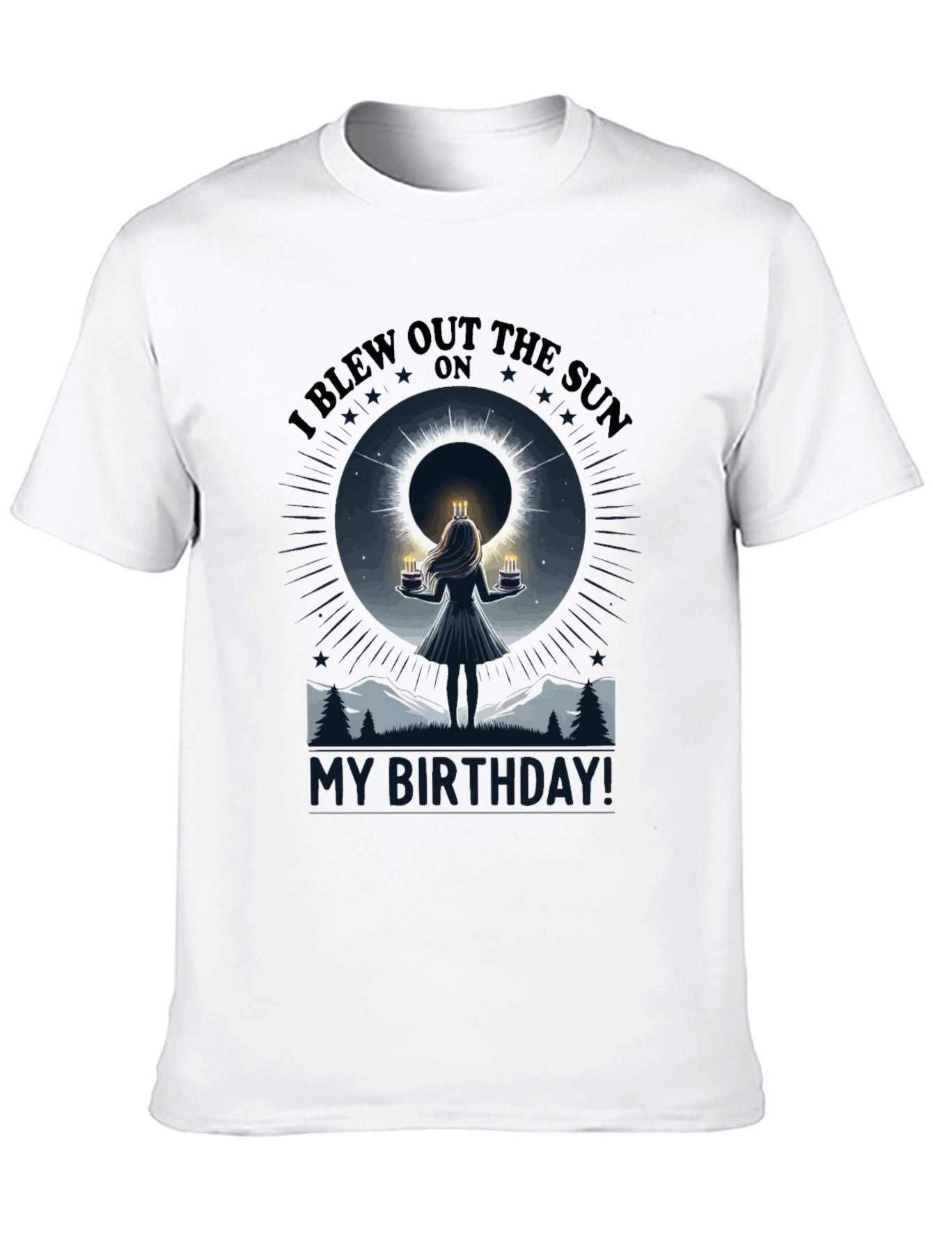 I Blew Out The Sun Eclipse Birthday Graphic T-Shirt