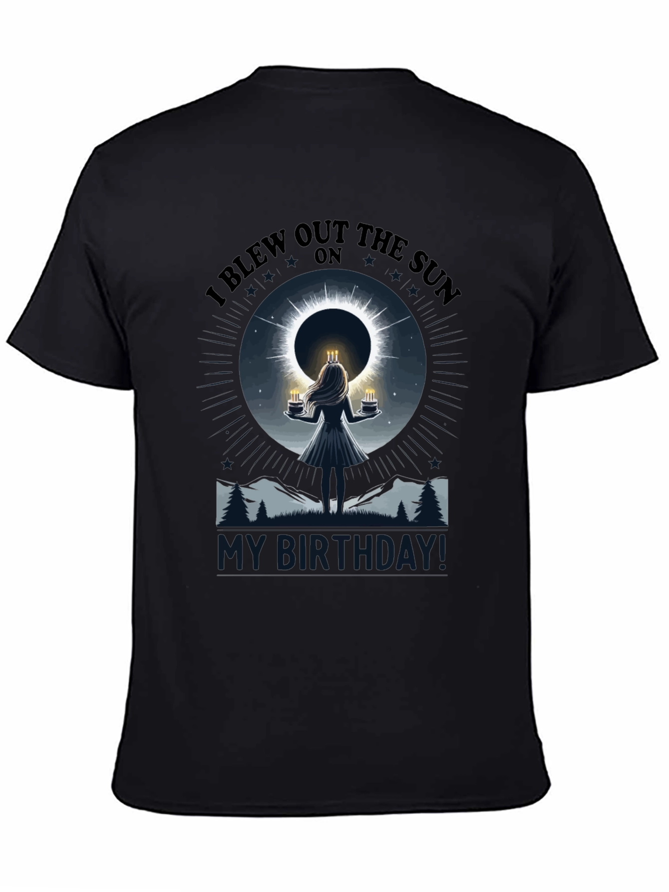 I Blew Out The Sun Eclipse Birthday Graphic T-Shirt