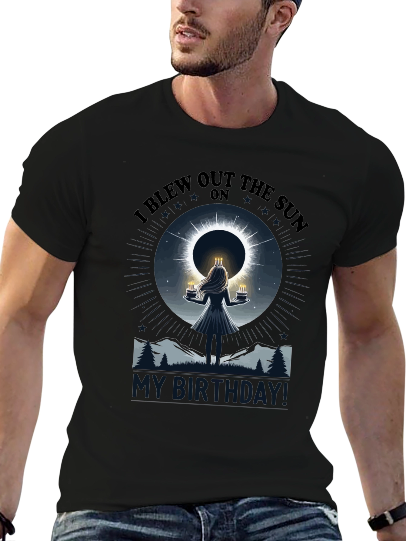 I Blew Out The Sun Eclipse Birthday Graphic T-Shirt