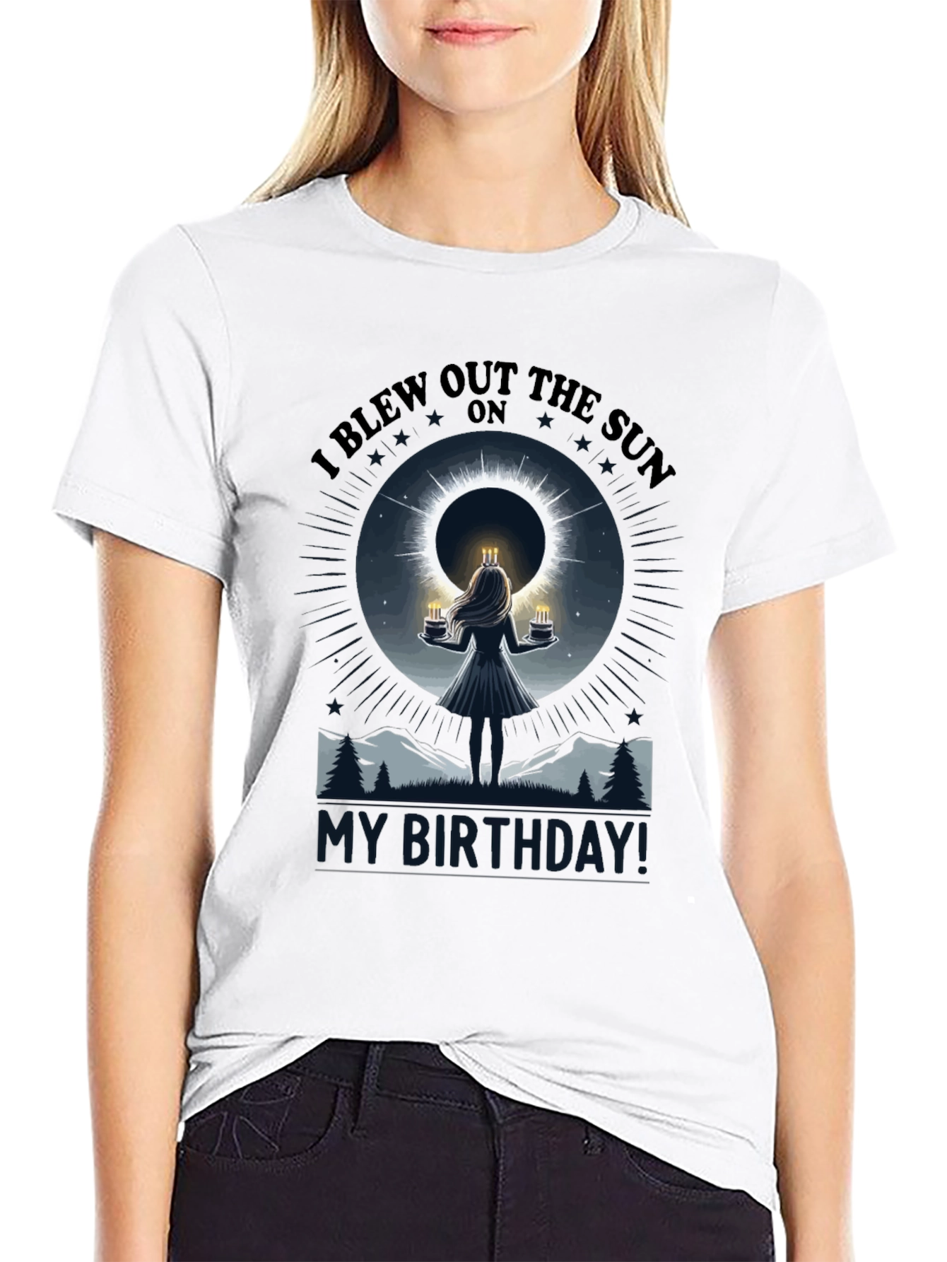 I Blew Out The Sun Eclipse Birthday Graphic T-Shirt