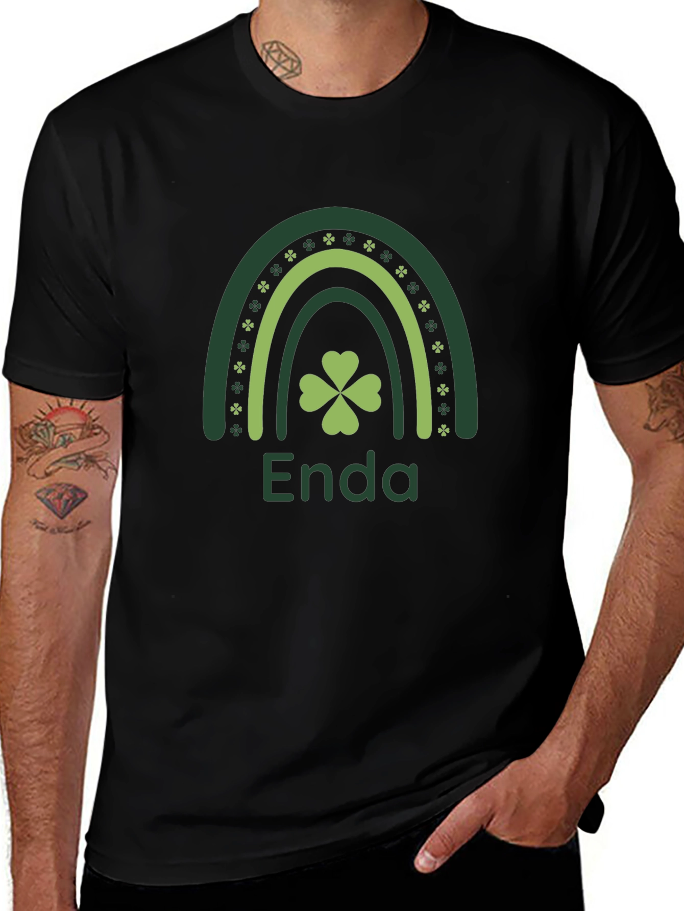 Enda St. Patricks Day Rainbow Shamrock T-Shirt