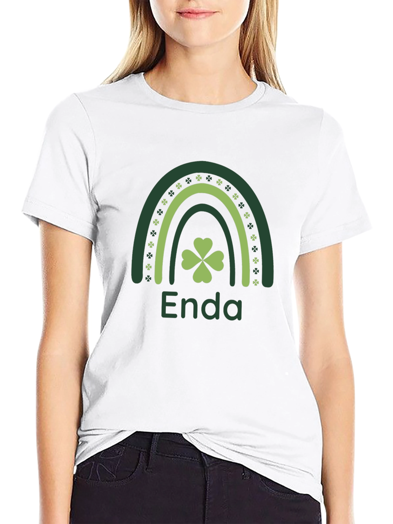 Enda St. Patricks Day Rainbow Shamrock T-Shirt