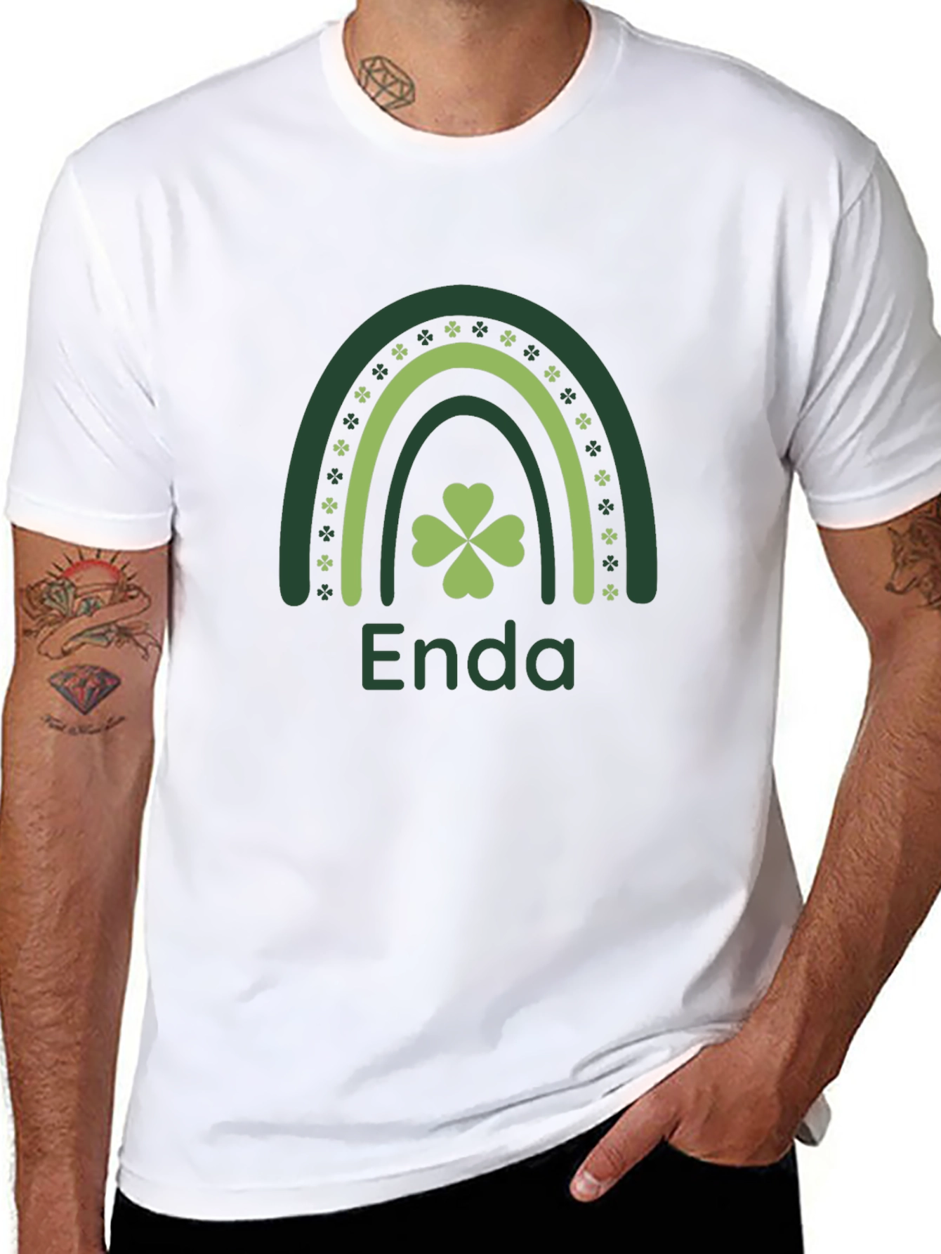Enda St. Patricks Day Rainbow Shamrock T-Shirt